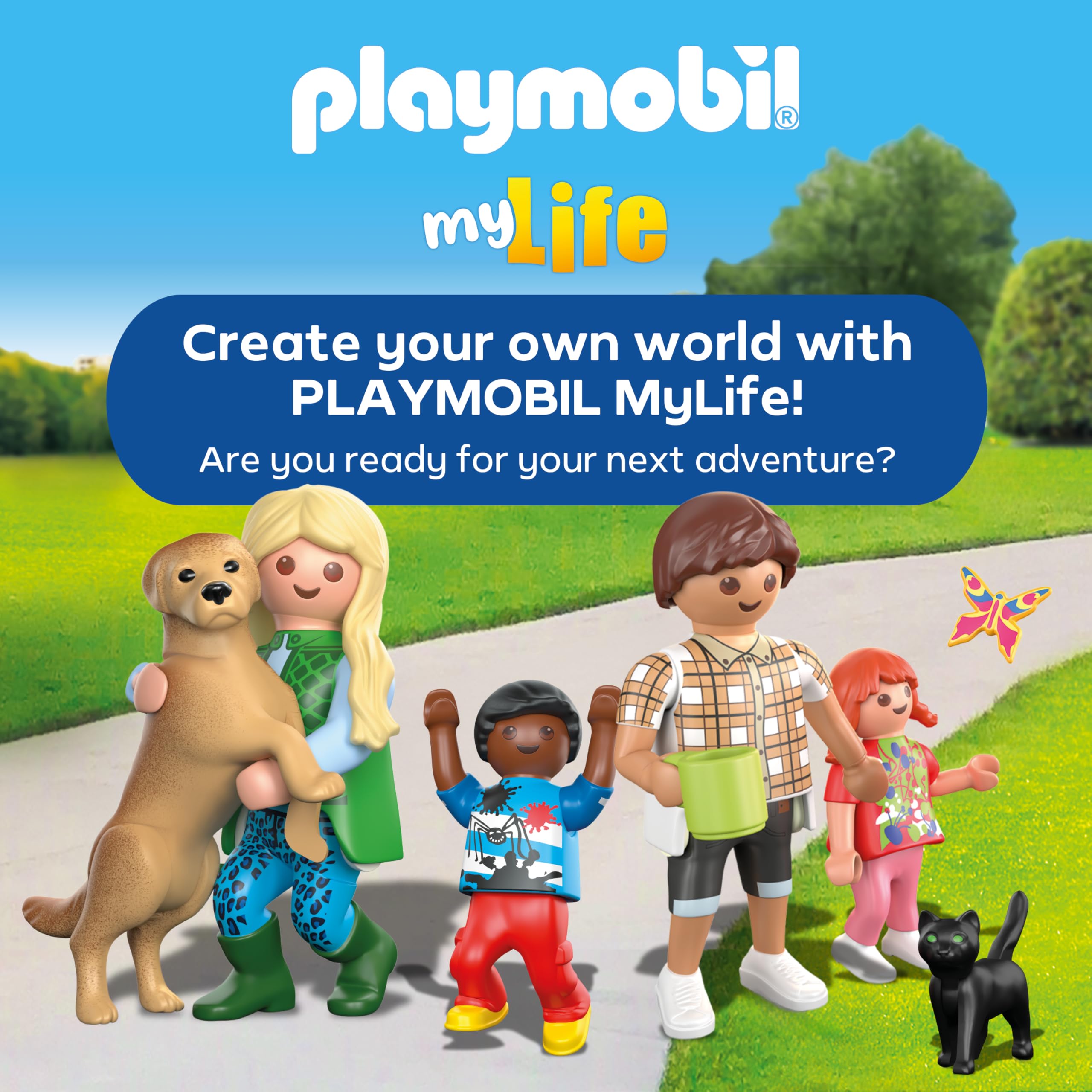 Playmobil My Life Family with Rabbits Playset - Animal Figures for Kids 4+ 5