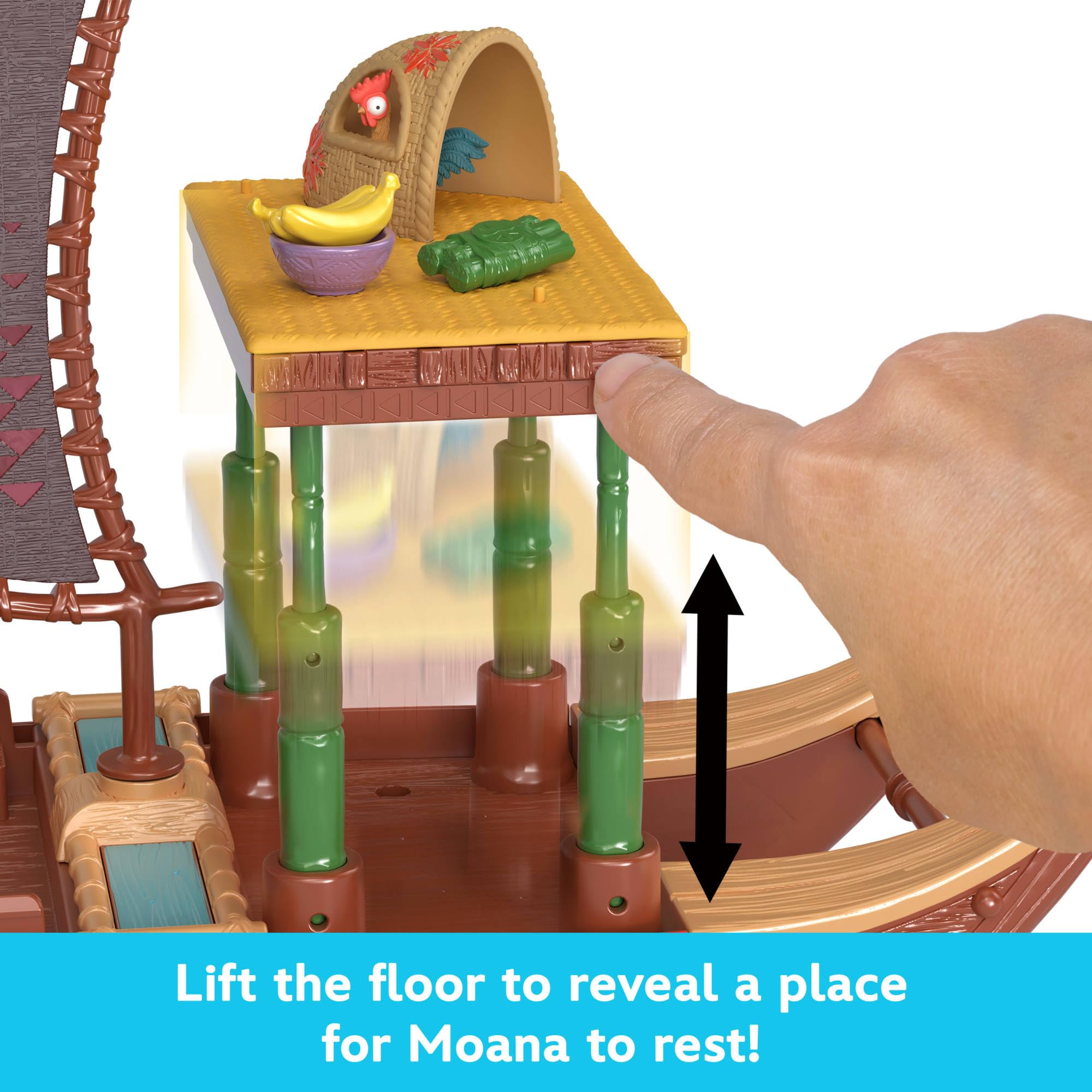 Mattel Disney Moana 2 Adventure Canoe Playset with Floating Canoe, Moana Doll & Heihei - 13-Piece Set for Ages 3+ 8