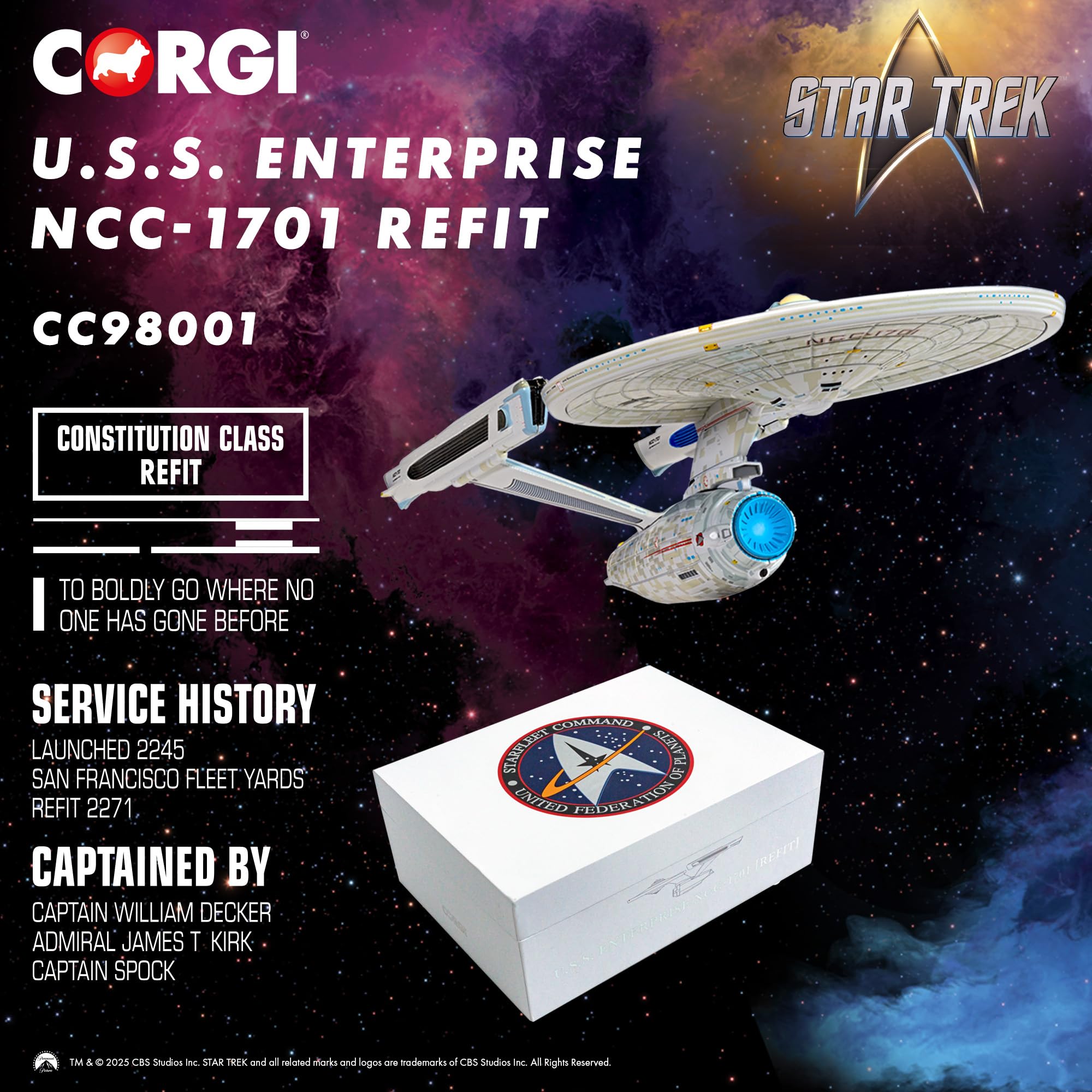 Corgi CC98001 Star Trek USS Enterprise NCC-1701 Refit Model - Constitution II-Class Diecast Display (Star Trek II: The Wrath of Khan) 4
