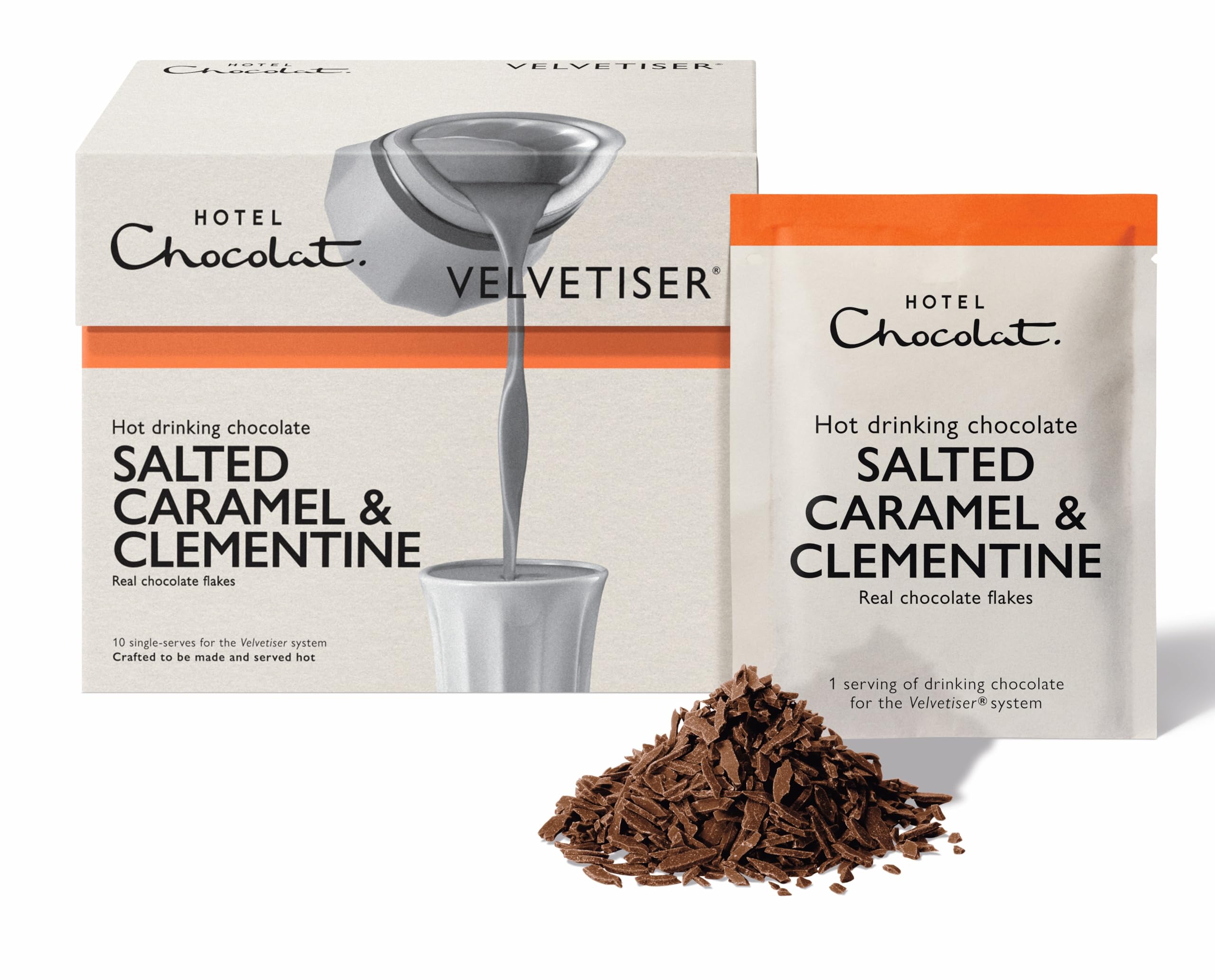 Hotel Chocolat Salted Caramel & Clementine Hot Chocolate Sachets - 10 Pack 5