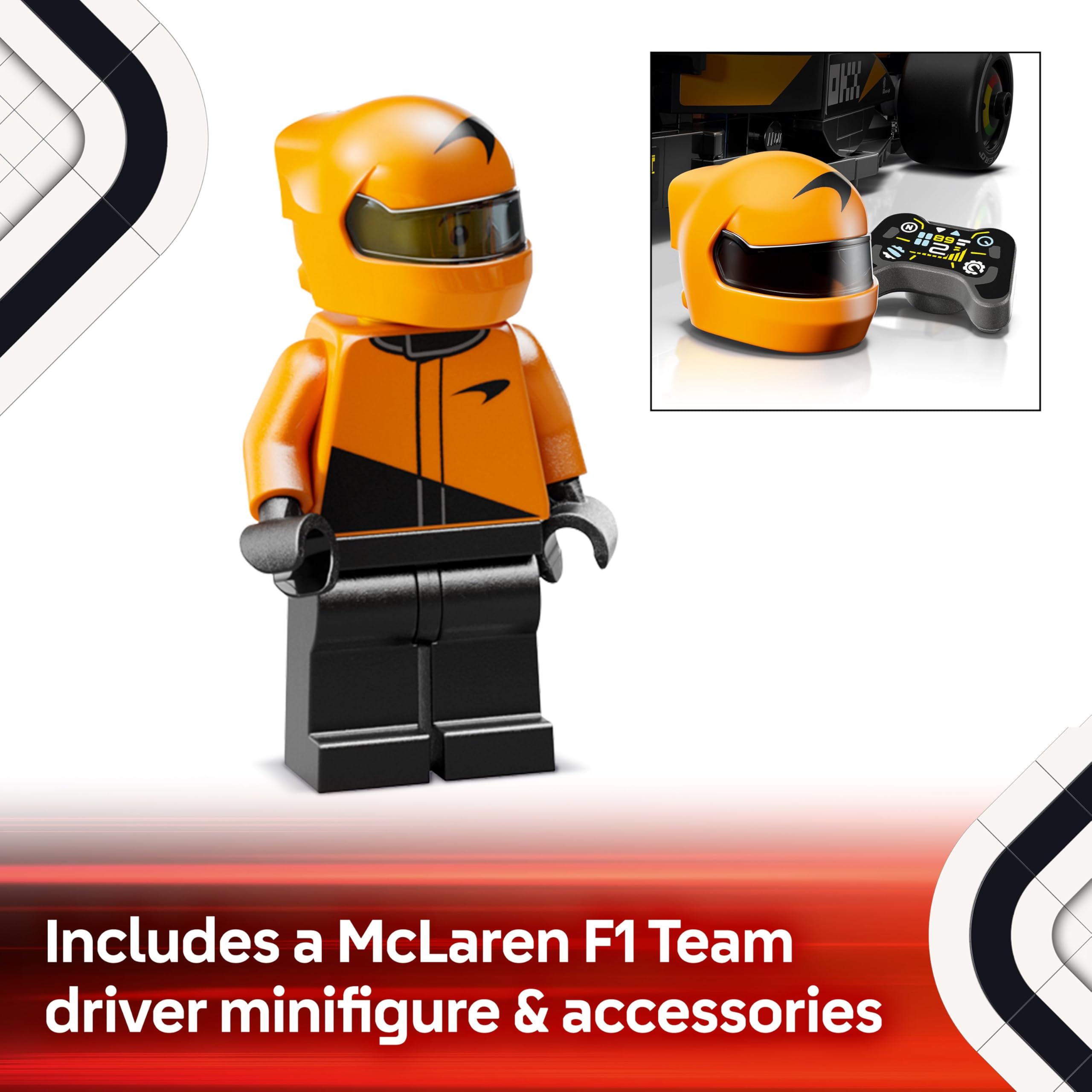 LEGO Speed Champions McLaren F1 Team MCL38 Race Car Toy with Collectible Driver Minifigure - Building Set for 10+ 6