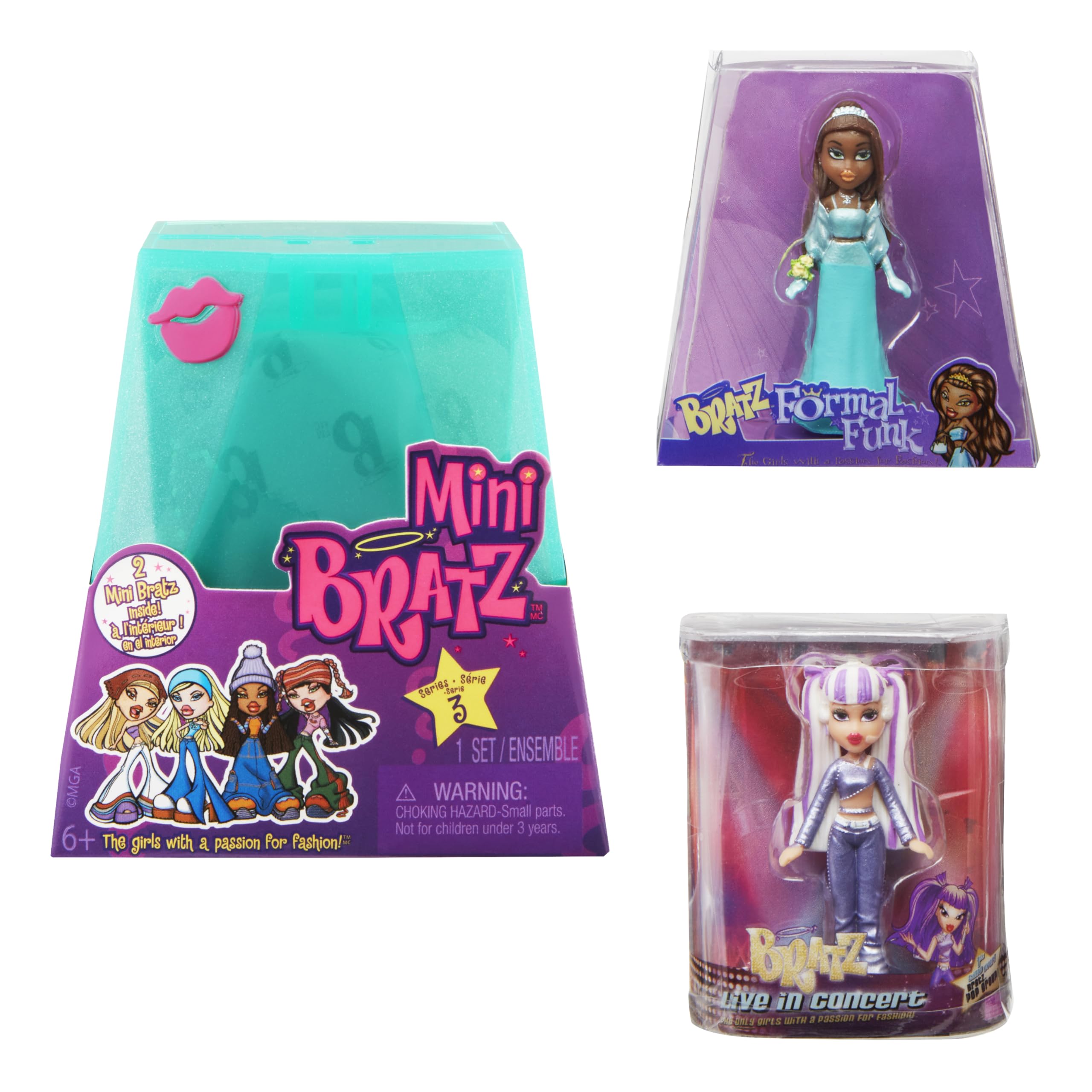 MGA's Miniverse Mini Bratz Series 3 - Y2K Nostalgia Dolls | 2 Minis Per Pack | Ages 6+