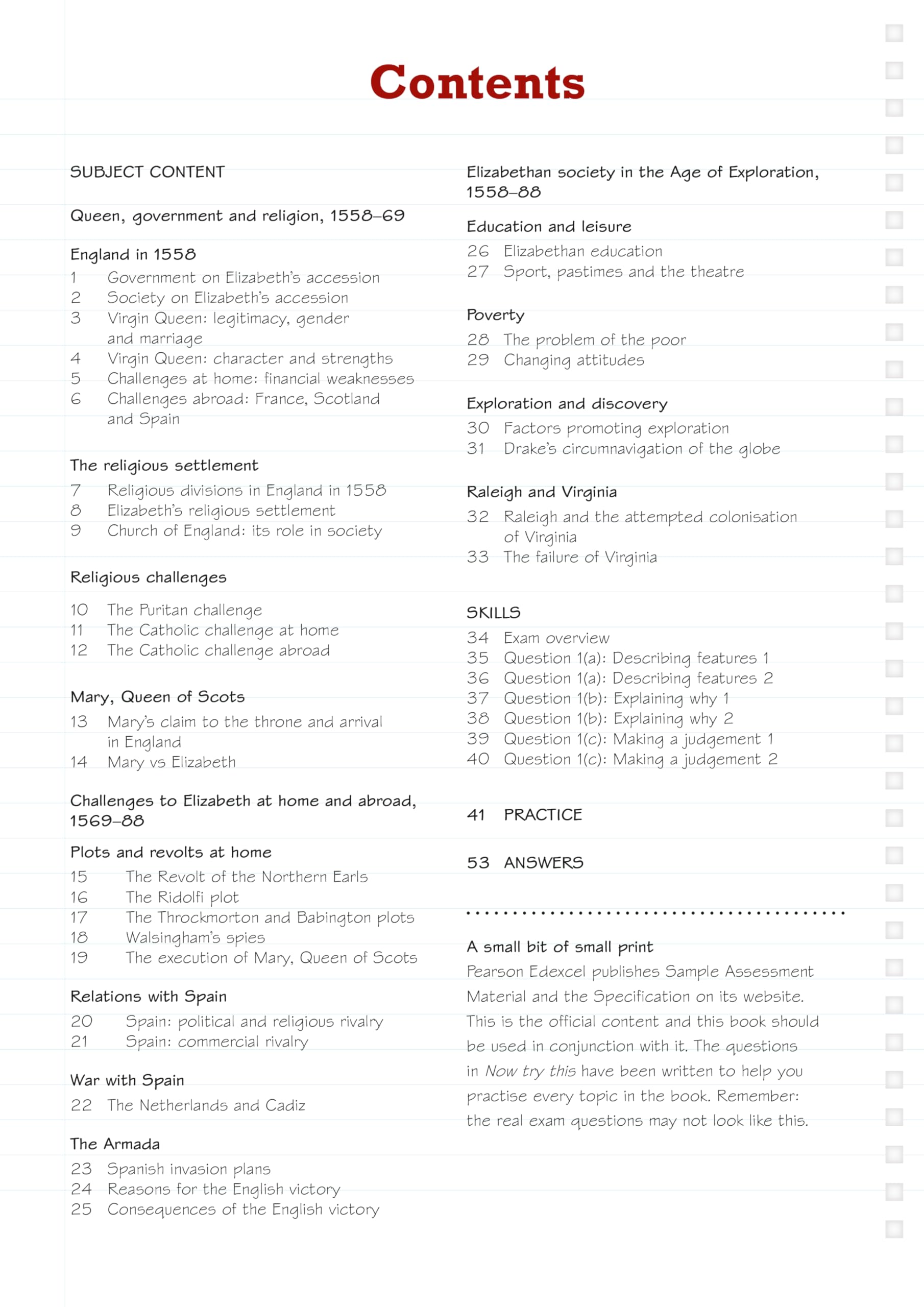 PEARSON EDUCATION REVISE Edexcel GCSE (9-1) History Early Elizabethan England Revision Guide and Workbook + App 2