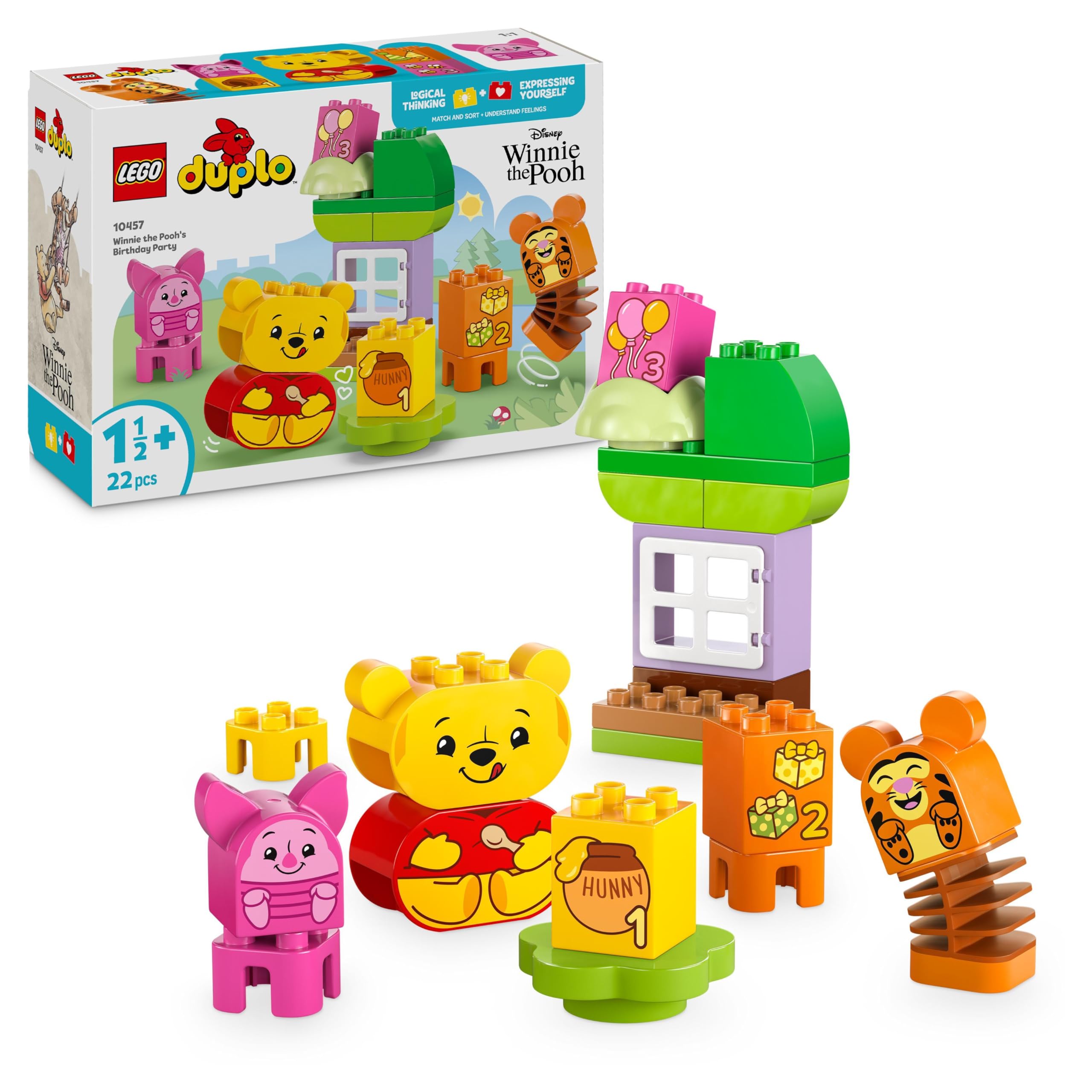 LEGO DUPLO Disney Winnie the Pooh’s Birthday Party Building Toy - 22-Piece Set for Toddlers 18 Months+