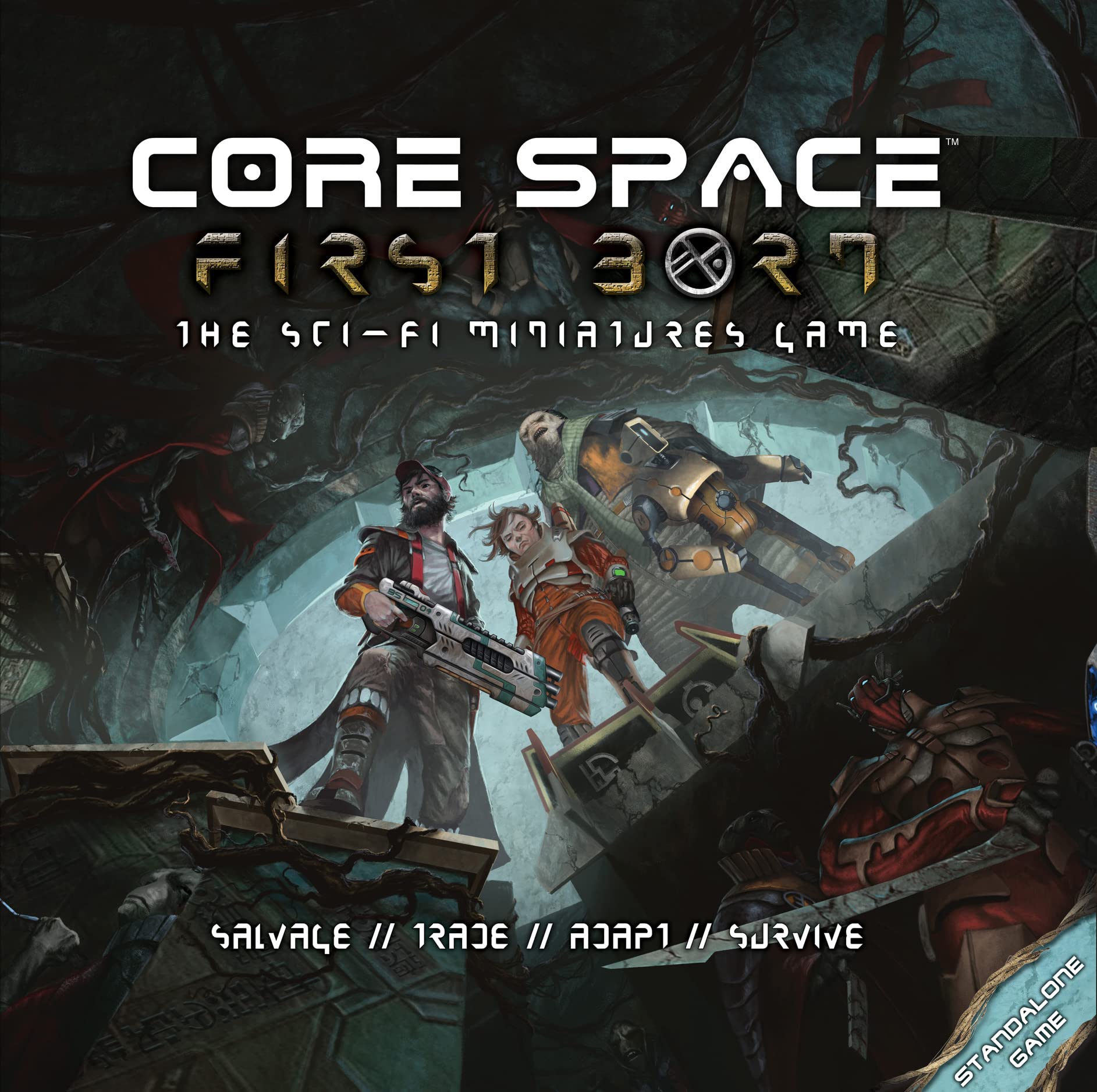 Battle Systems Core Space First Born Sci-Fi Miniatures Board Game Starter Set for 1-4 Players