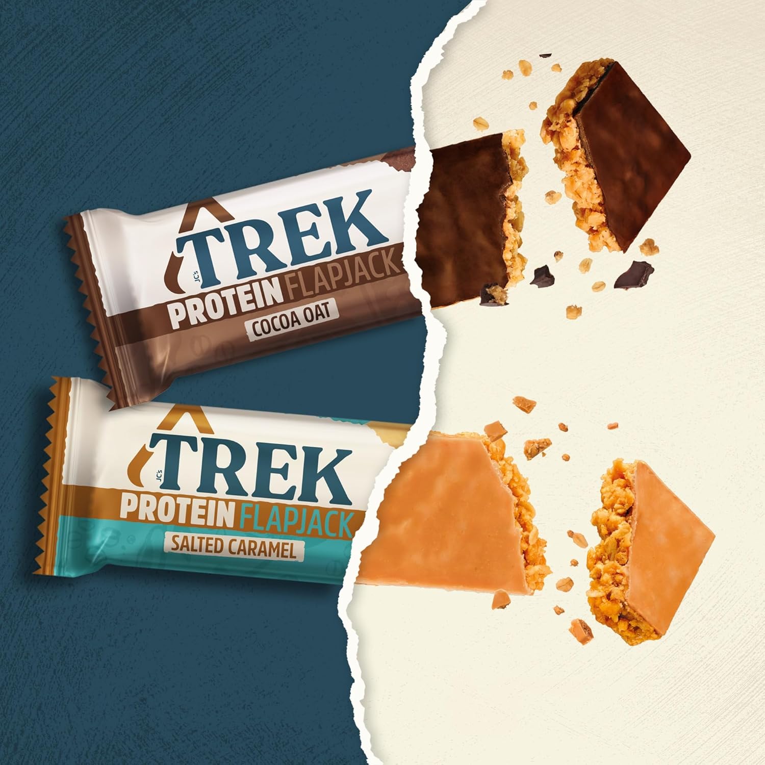 TREK High Protein Flapjack Variety Pack - Gluten Free - Plant Based - Vegan - 800g 5