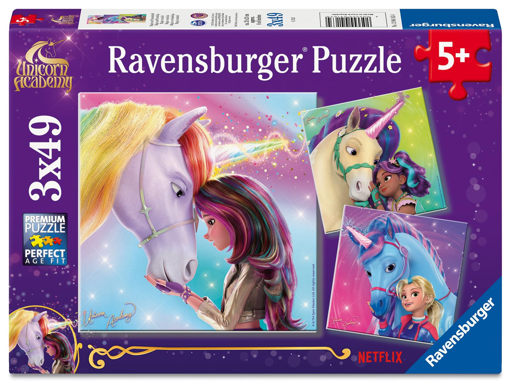 Ravensburger Unicorn Academy 3x 49-Piece Jigsaw Puzzles for Kids Age 5+