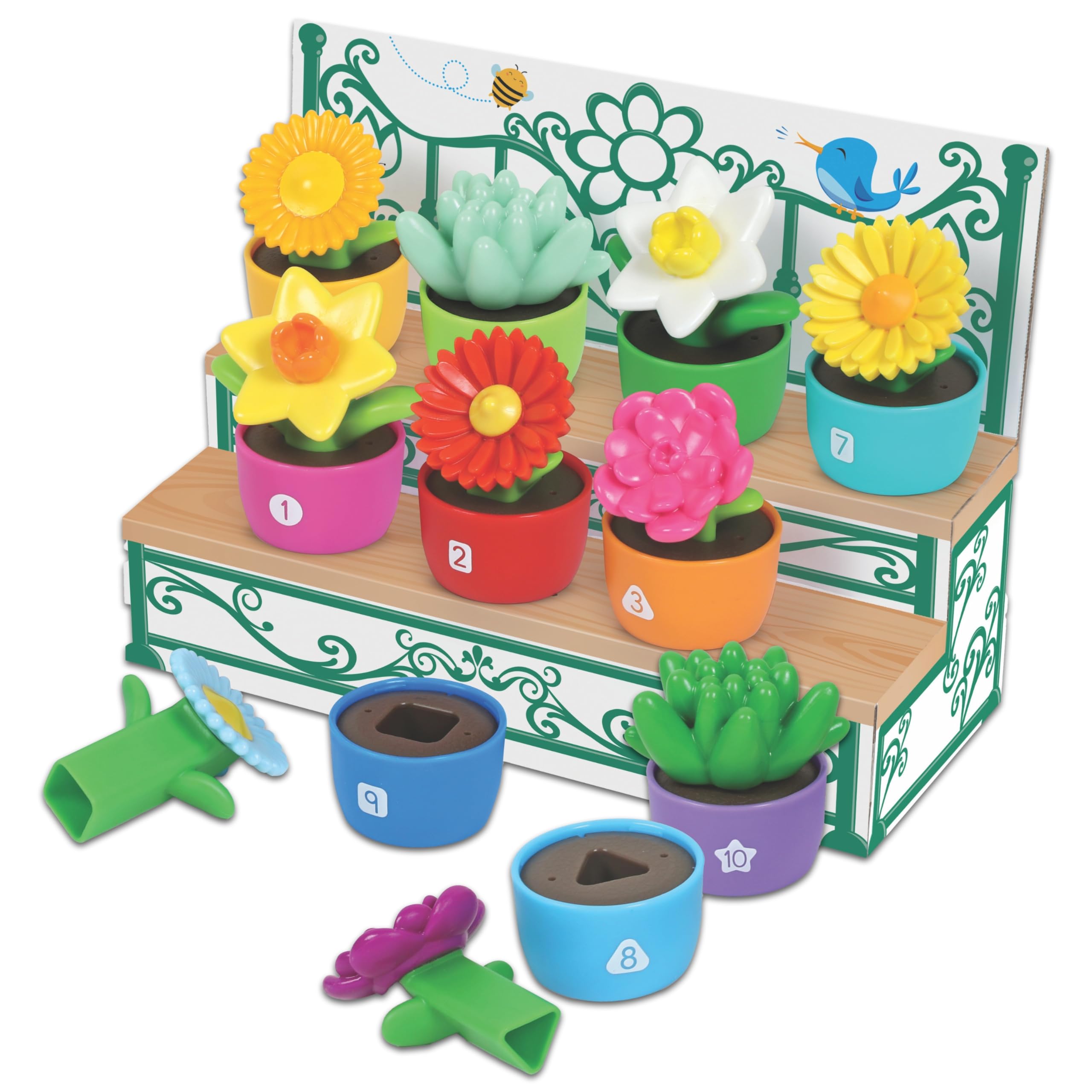 Learning Resources Shape & Colour Garden Flower Toy for Toddlers | 20 Piece Set | Ages 18 Months+ 1