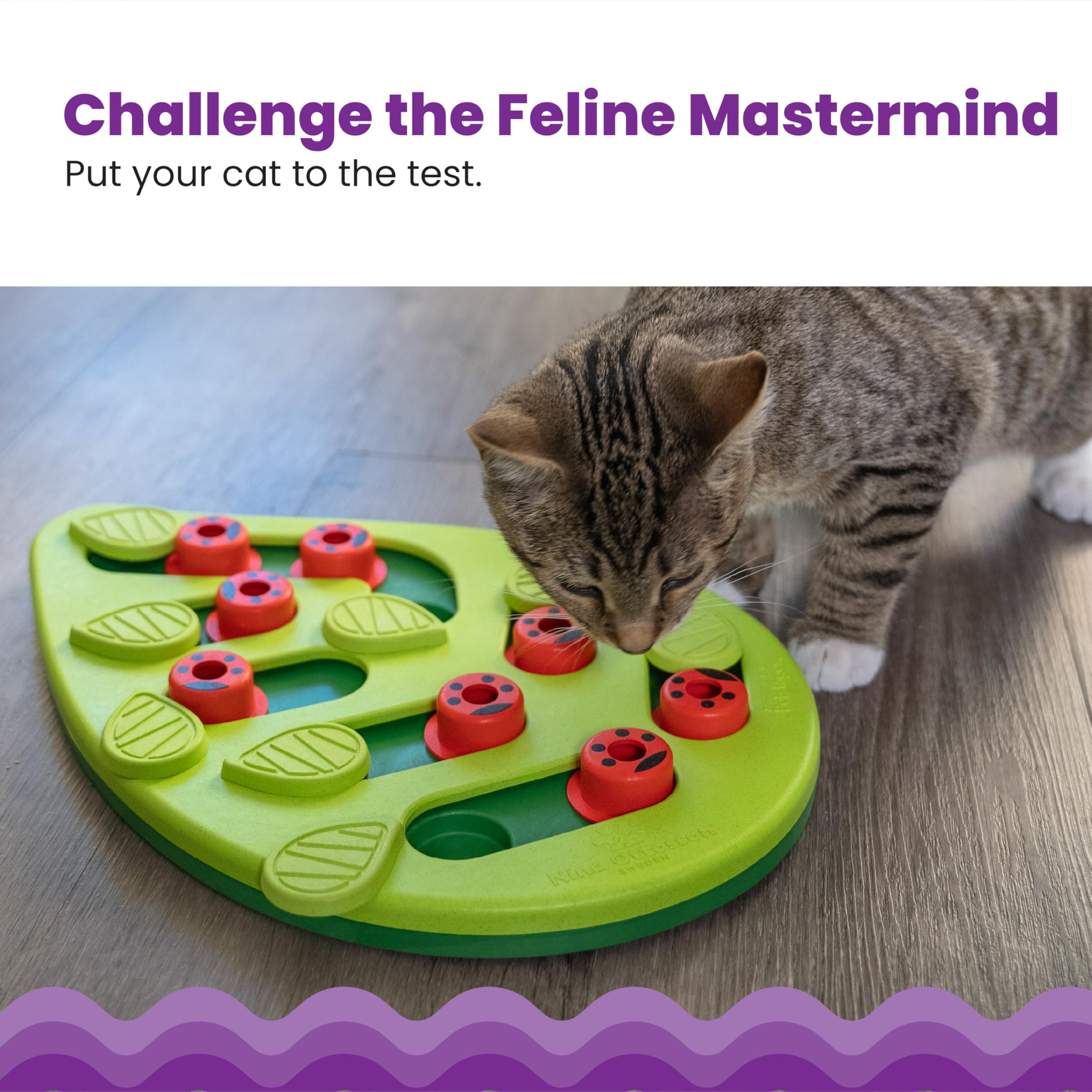 Catstages Nina Ottosson Buggin' Out Puzzle & Play - Interactive Cat Treat Dispenser | 16 Compartments