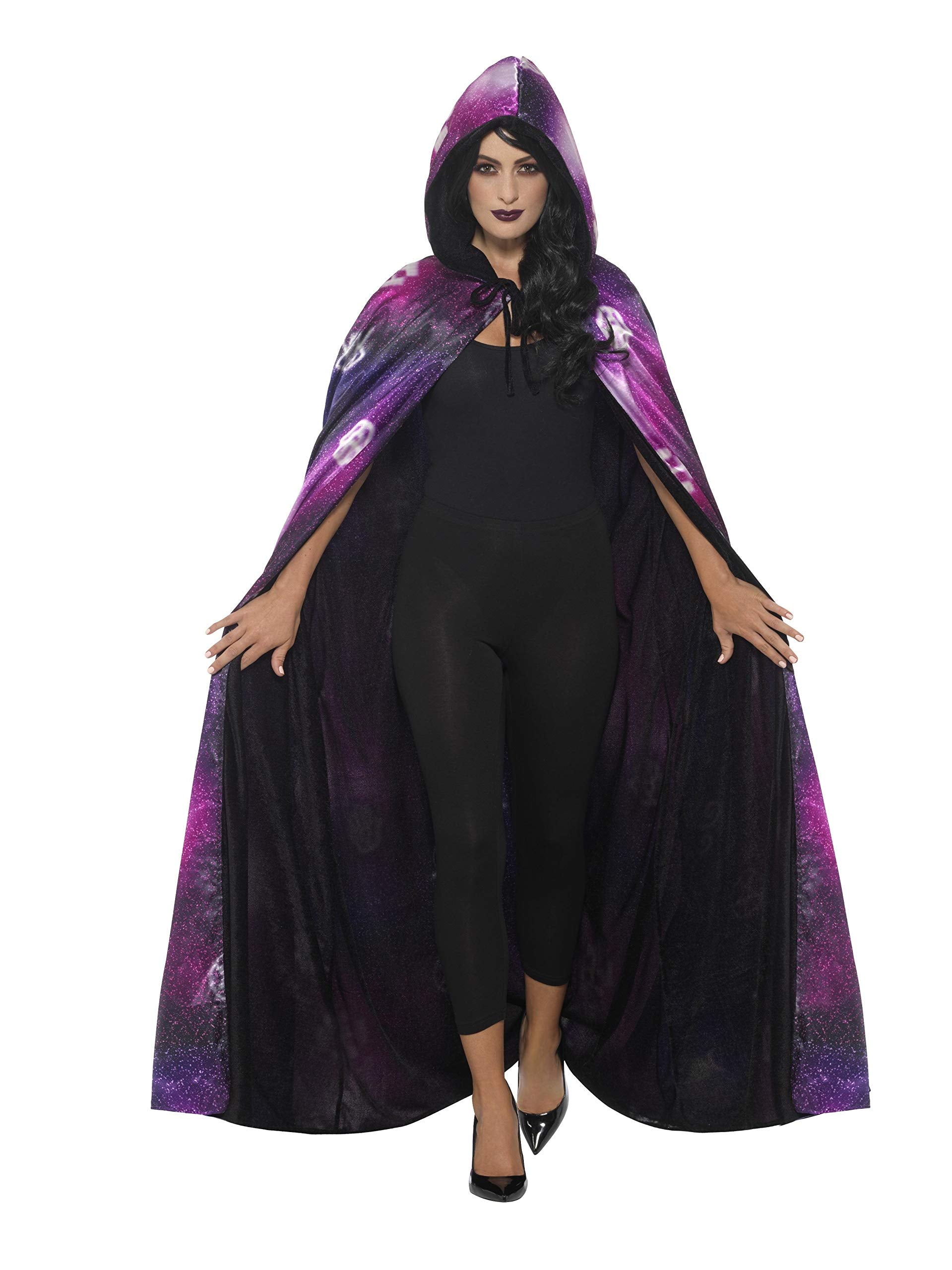 Smiffys Deluxe Reversible Galaxy Ouija Cape, Black & Purple, Unisex Halloween Fancy Dress Accessory 6