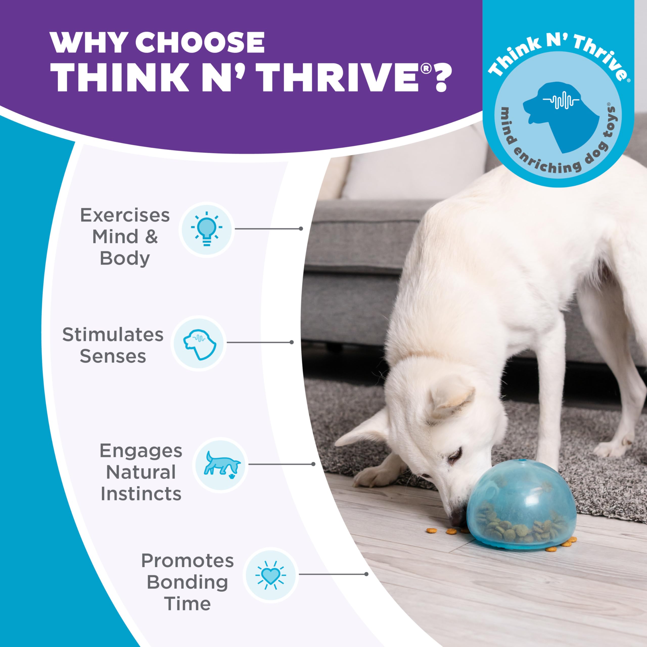 Outward Hound Orbee-Tuff Snoop Interactive Treat Dispensing Dog Toy - Large, Blue, Mint Scented 7