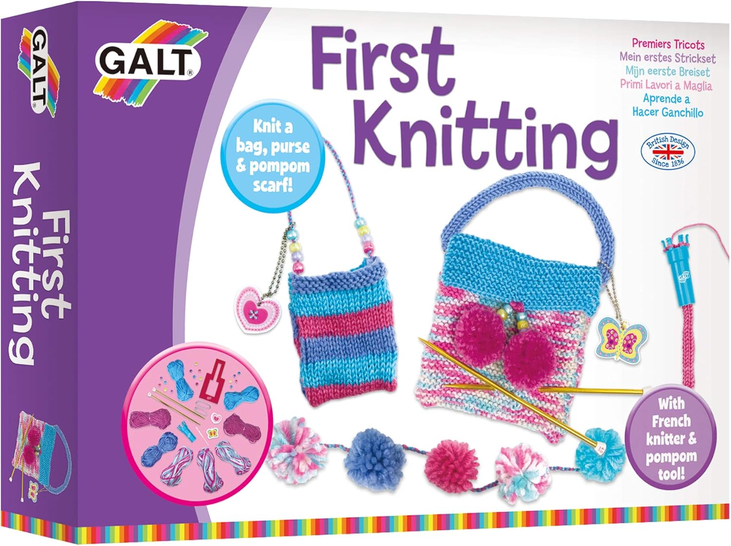 Galt First Knitting Craft Kit for Kids, Ages 6+
