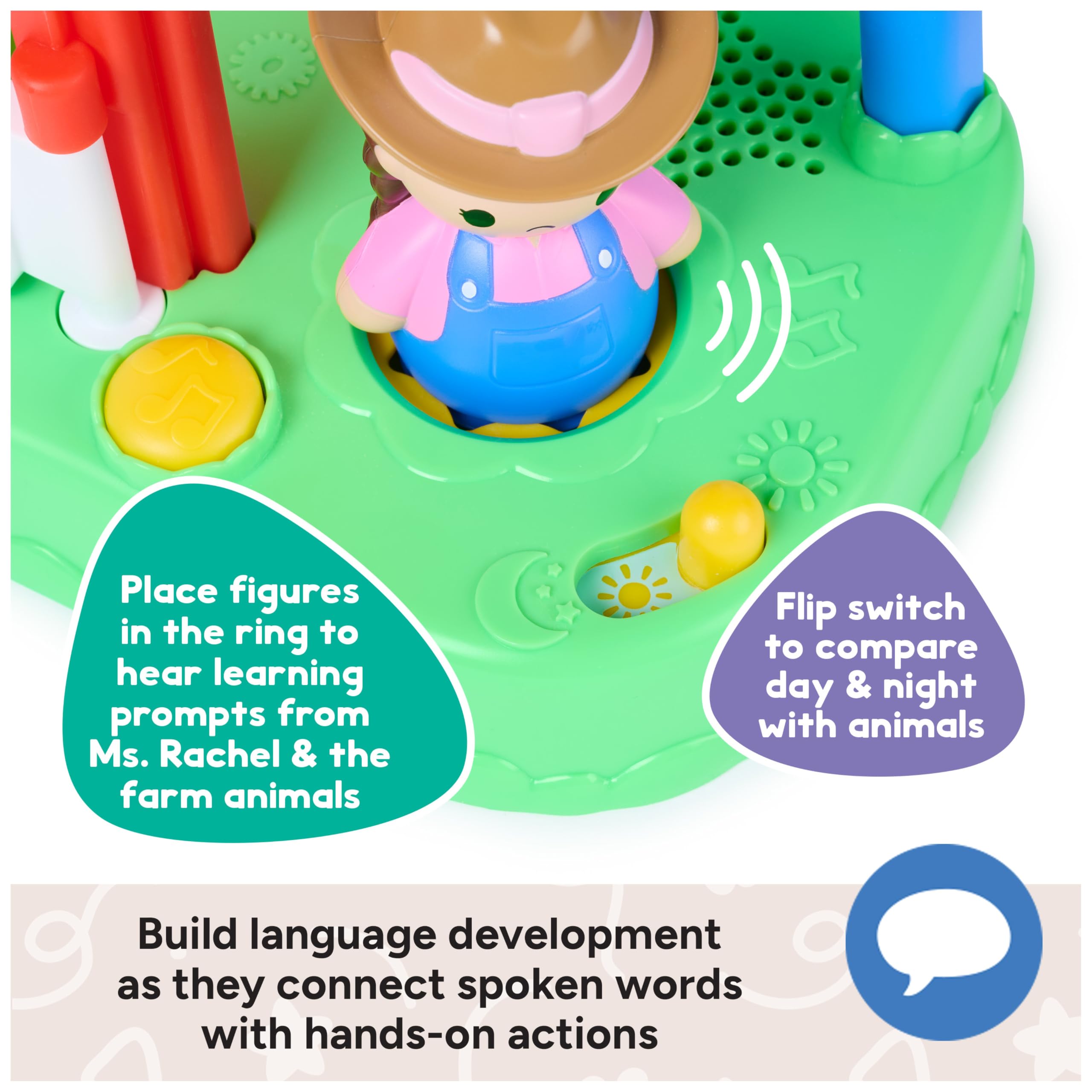 Ms. Rachel My First Learning Farm Playset - Interactive Learning for Toddlers 1-3 | Multicolor Plastic 3