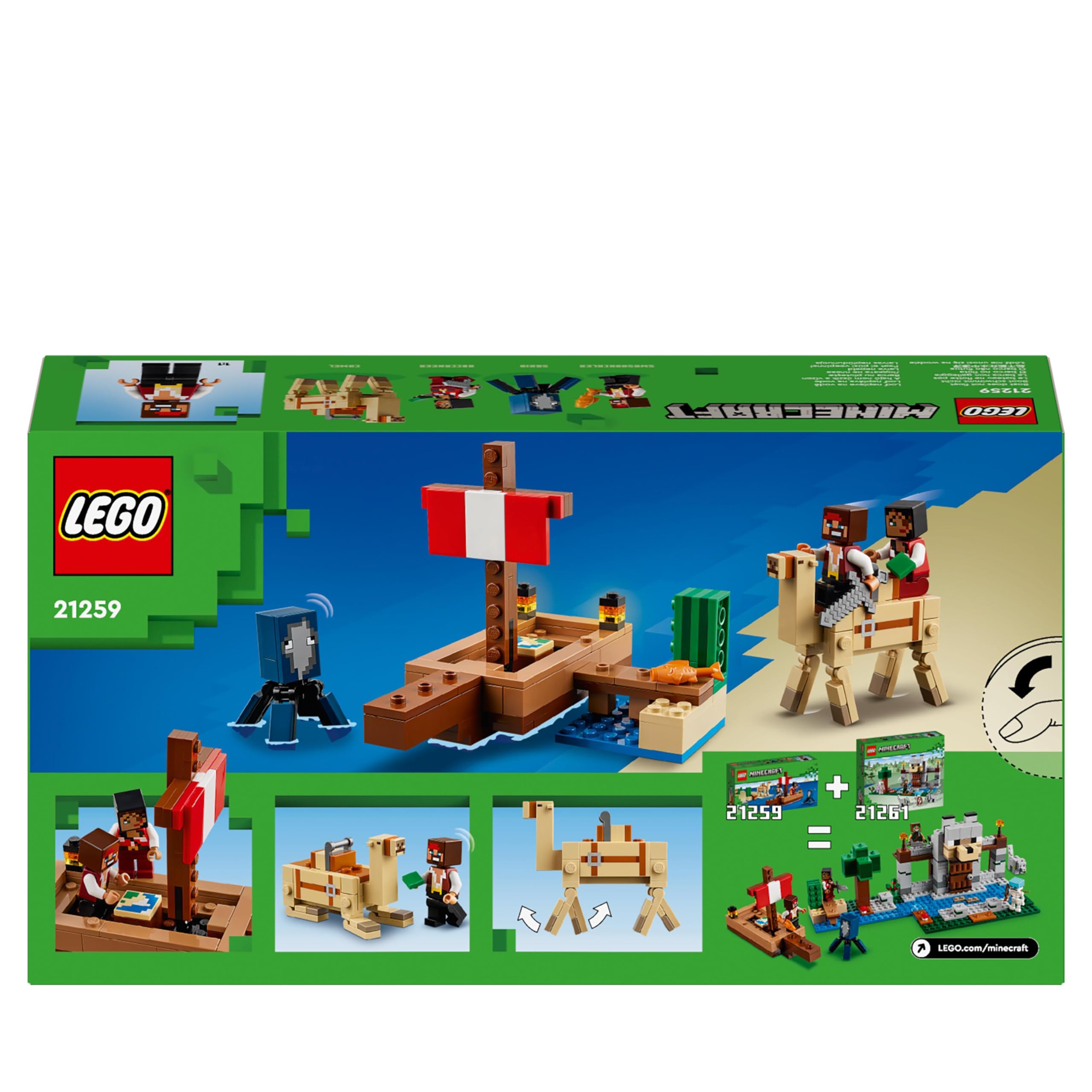 LEGO Minecraft The Pirate Ship Voyage - Building Set with Pirate Figures & Camel for Ages 8+ 8