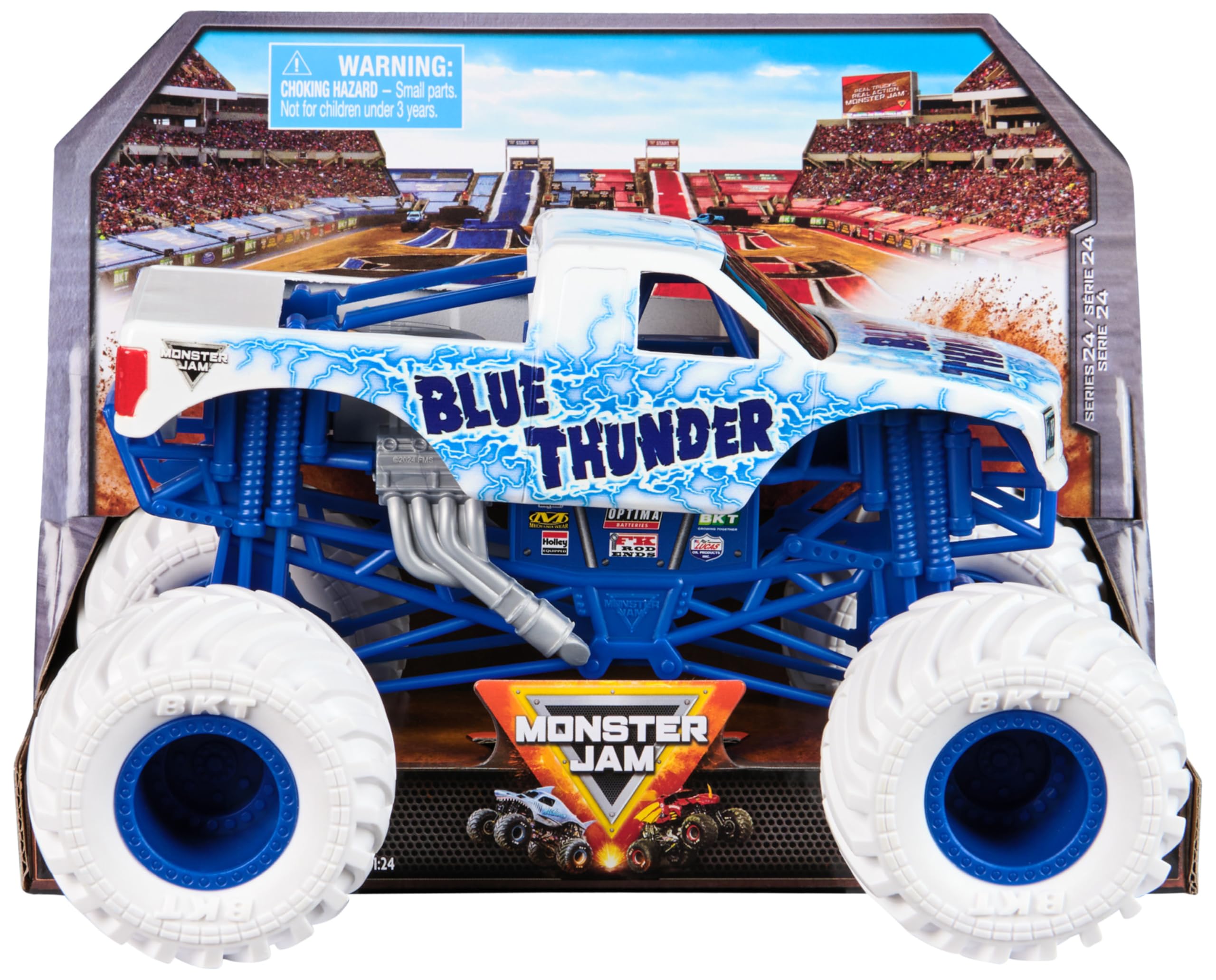 Monster Jam Blue Thunder Monster Truck - 1:24 Scale Die-Cast Vehicle for Kids