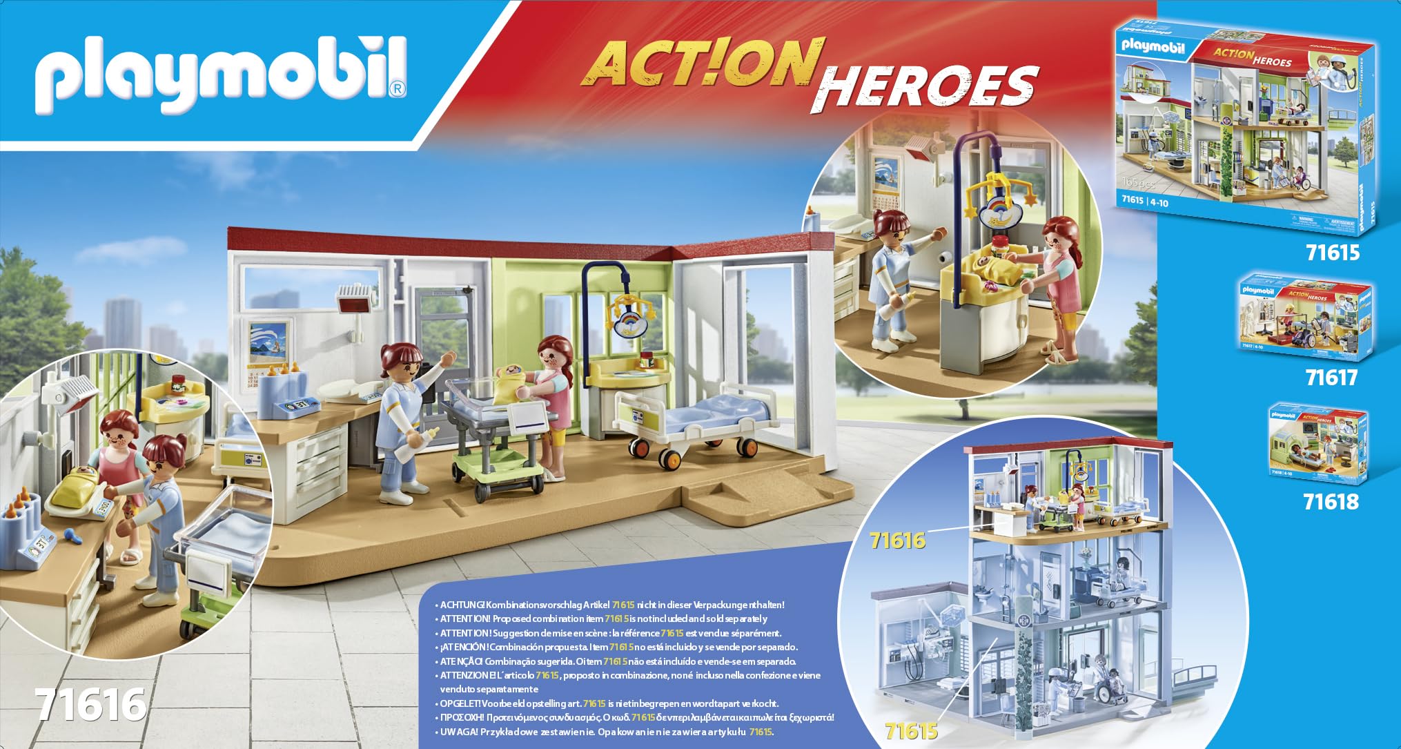 Playmobil 71616 Action Heroes Maternity Ward Playset - Educational Role Play for Ages 4+ 6