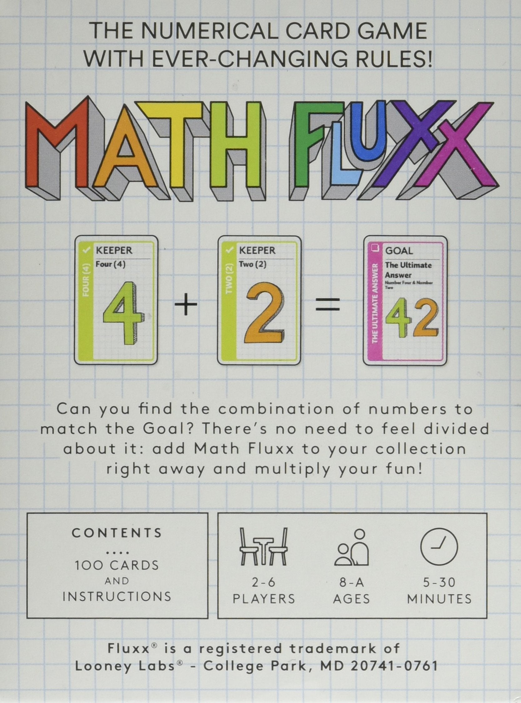 Looney Labs Math Fluxx Card Game | 2-6 Players | Ages 8+ 3