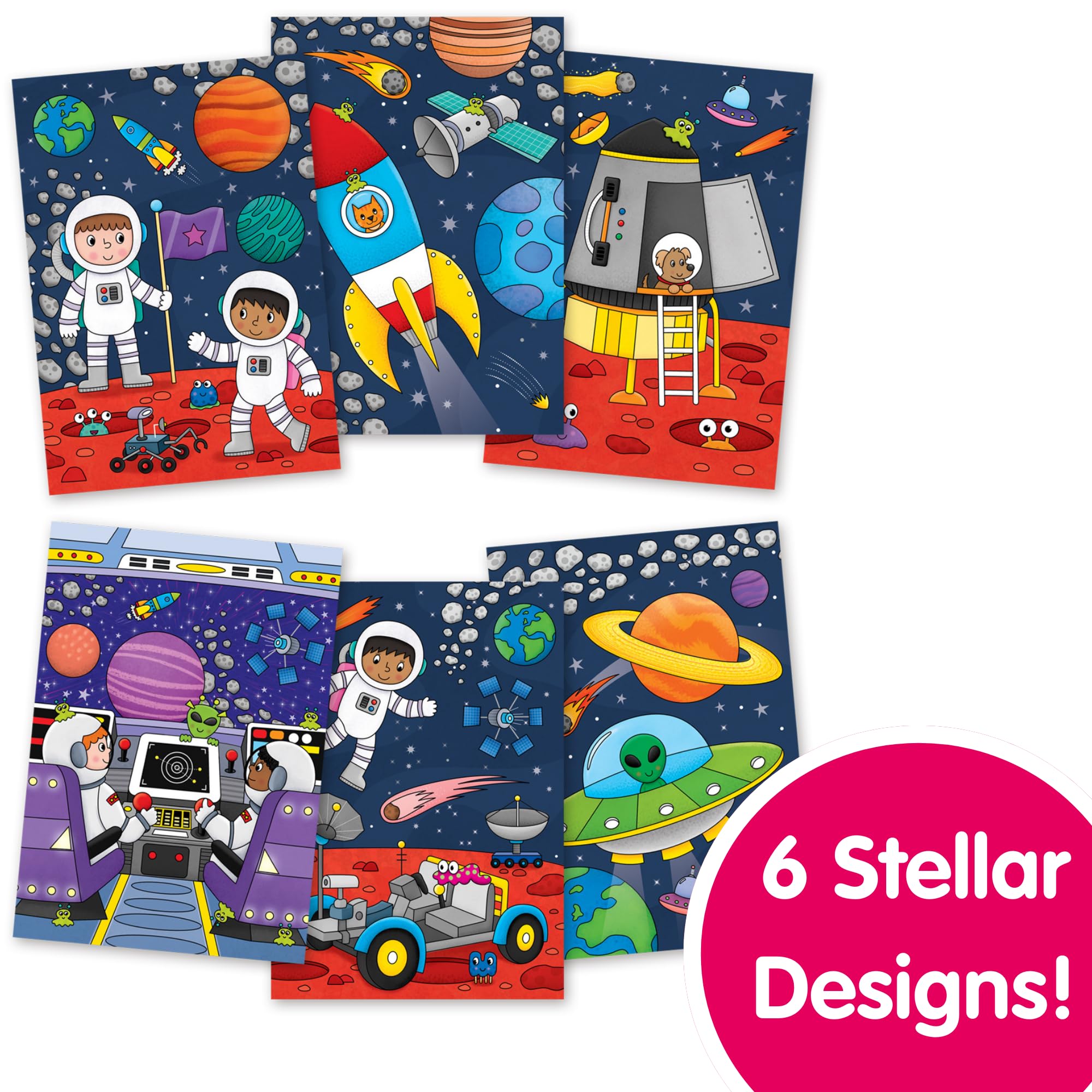 Galt Water Magic Space - Reusable Water-Reveal Colouring Book for Kids 5