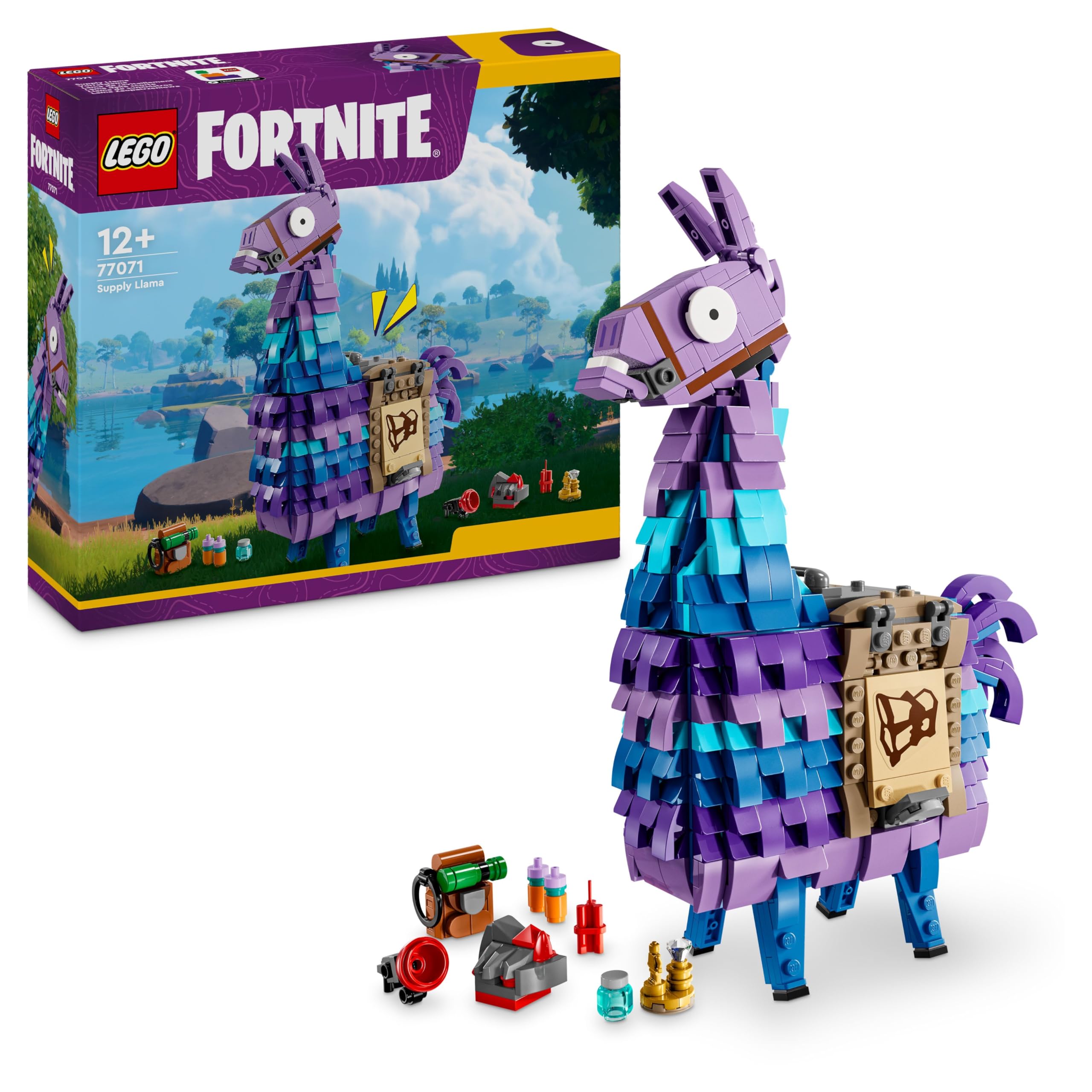 LEGO Fortnite Supply Llama 77071 - Building Set with Movable Head & Gaming Accessories