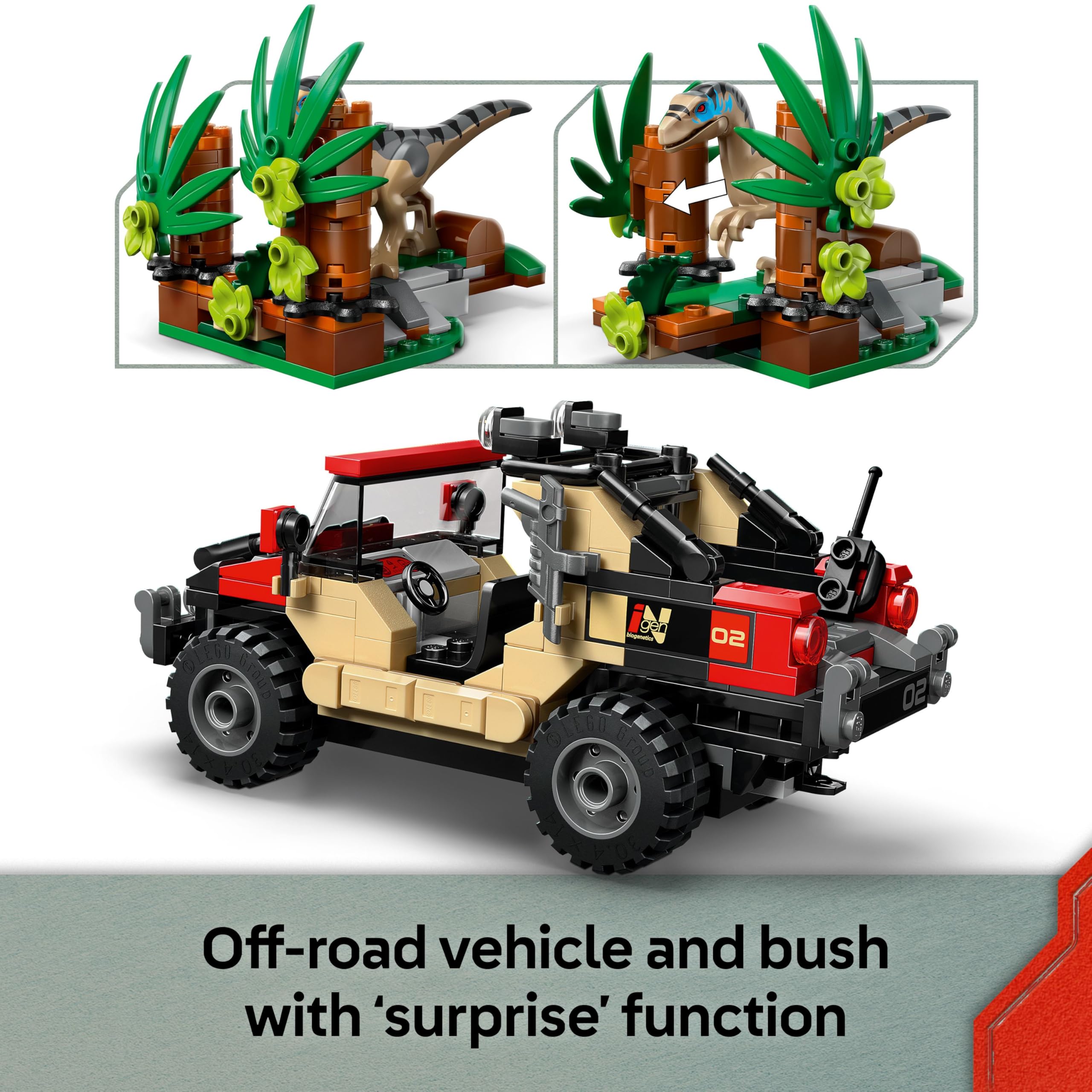 LEGO Jurassic World Raptor Off-Road Escape 76972 Building Toy Set | Ages 6+ 3