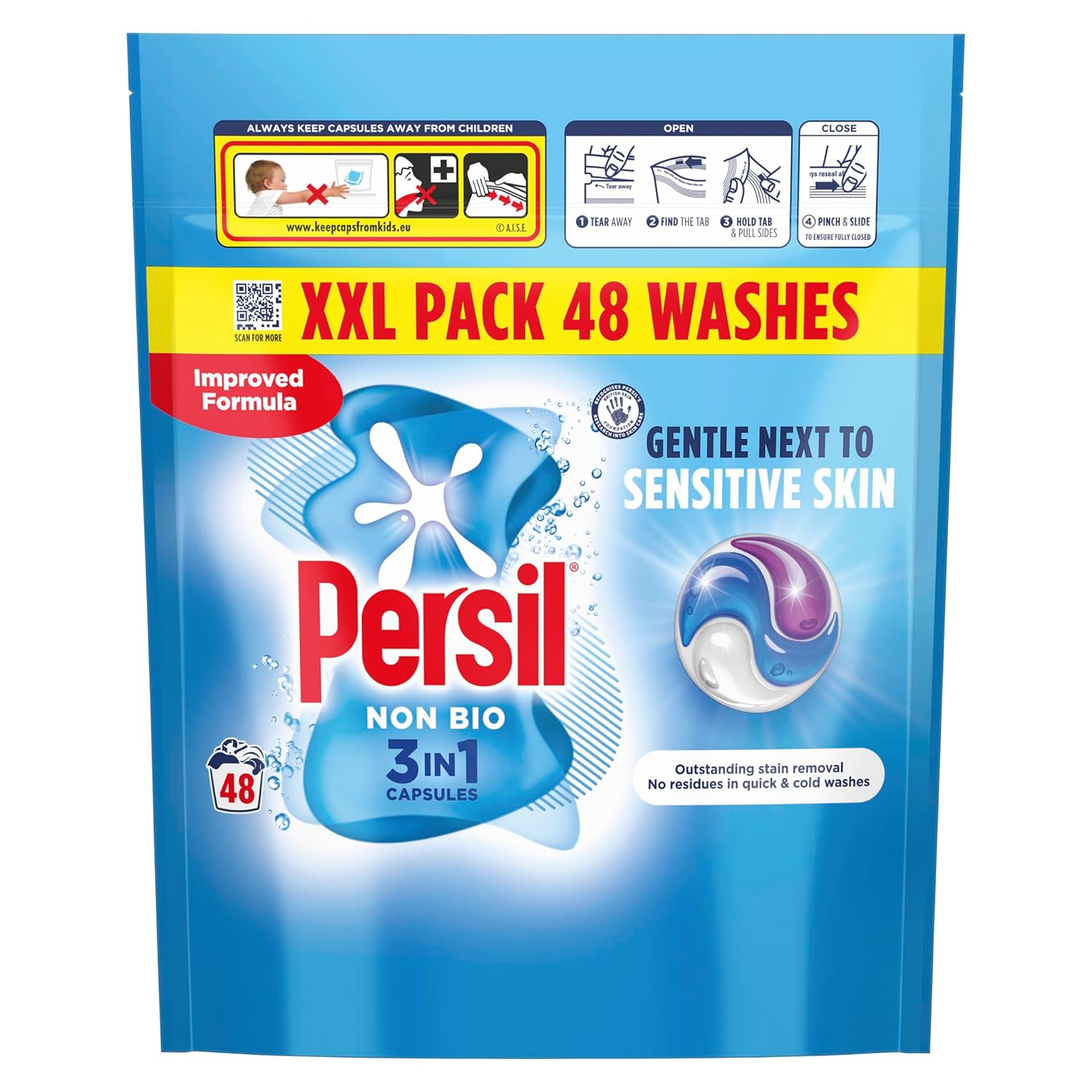 Persil - Non Bio 3 in 1 Washing Capsules 48 Washes