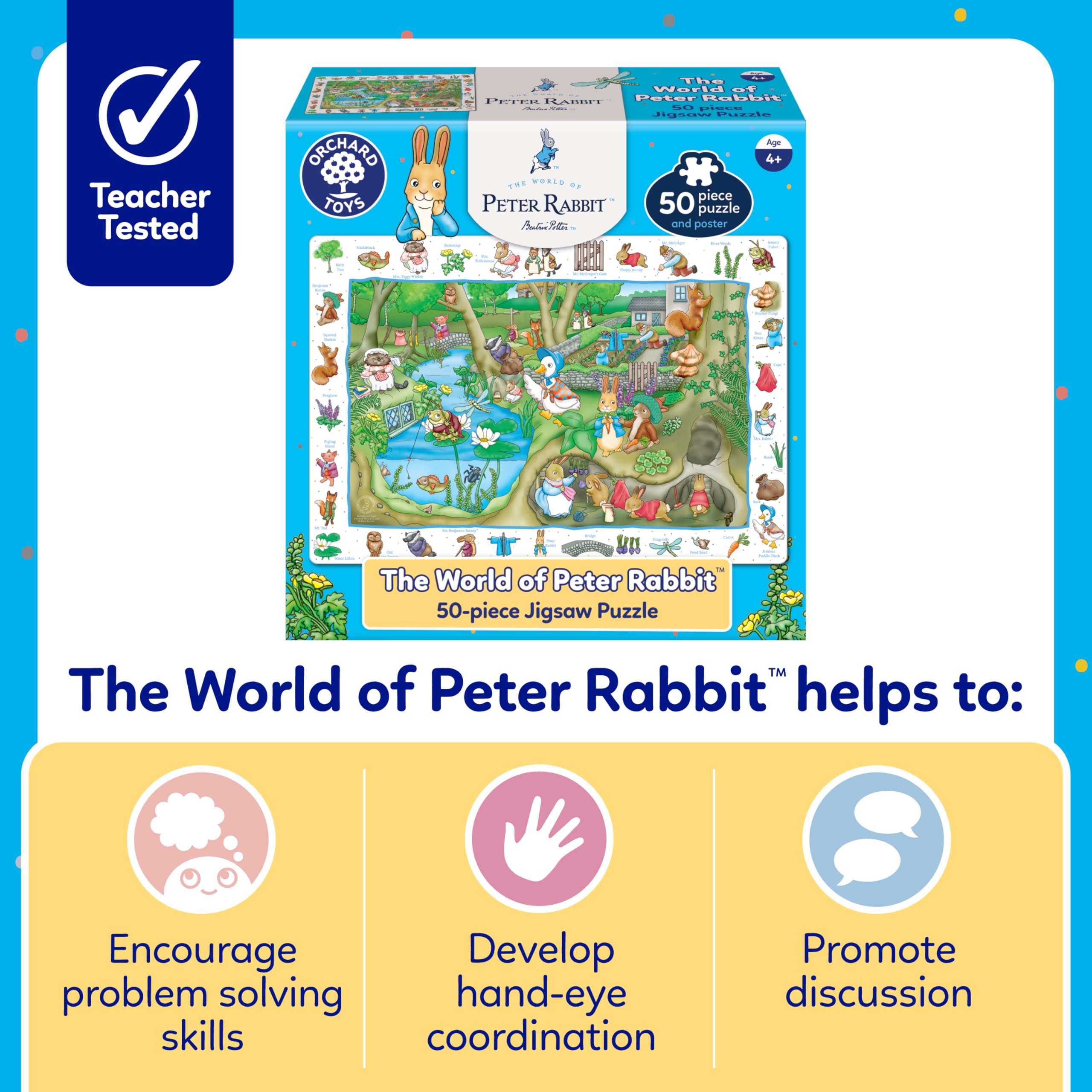 Orchard Toys Peter Rabbit The World of Peter Rabbit Jigsaw Puzzle | 50 Pieces | Ages 4+ 5