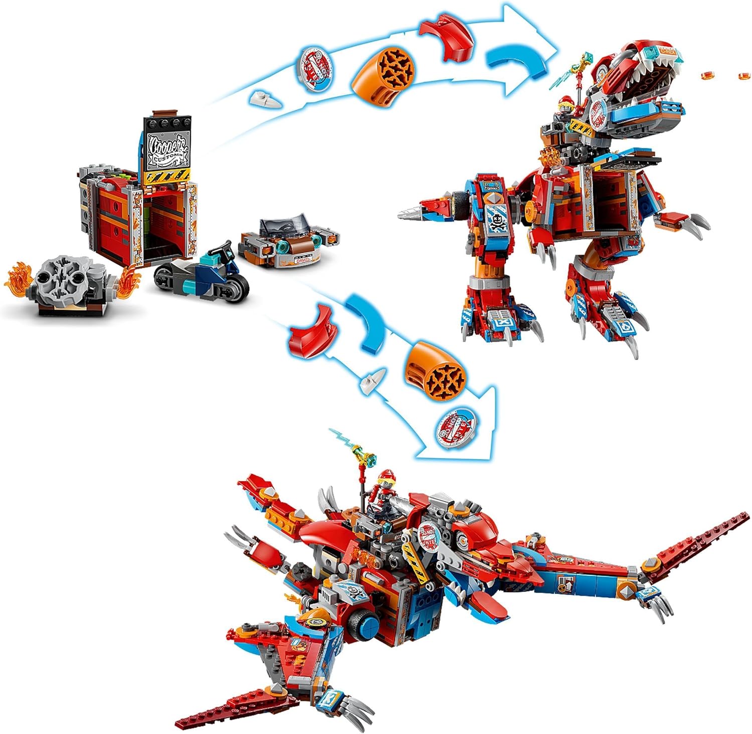 LEGO DREAMZzz Cooper’s Robot Dinosaur C-Rex - Rebuildable T. rex & Pterodactyl Building Set for Ages 9+ 3