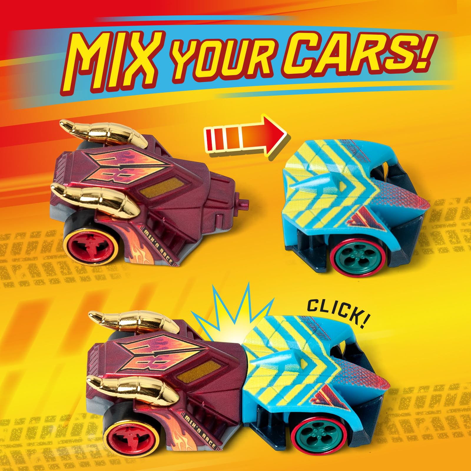 T-RACERS Mix 'N Race 3 Pack – Collectible Interchangeable Cars for Kids 3+ 13