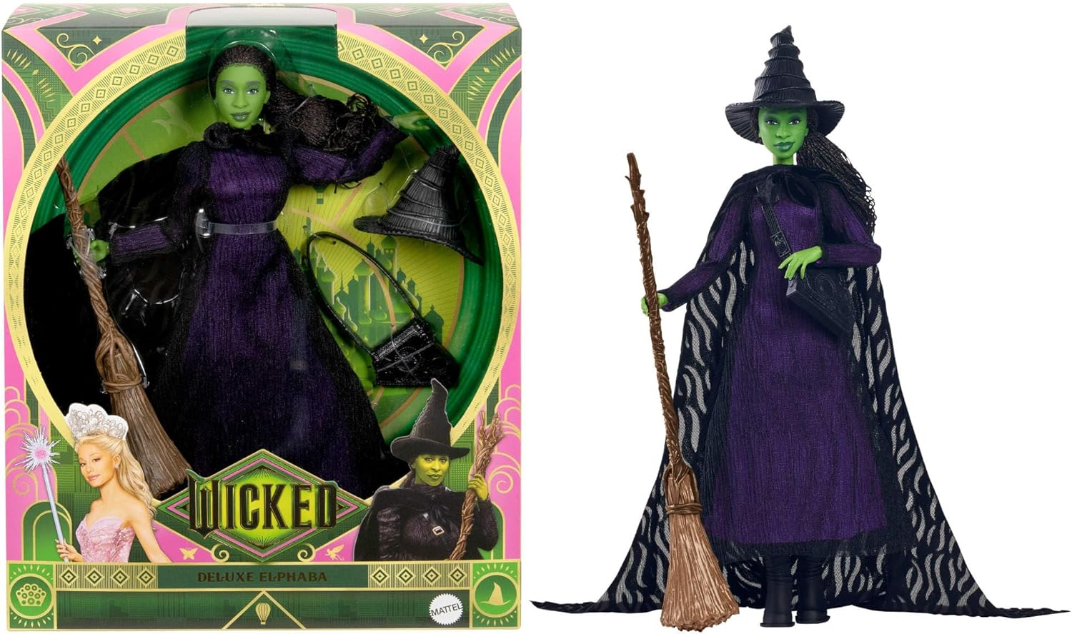 Mattel Wicked Deluxe Elphaba Fashion Doll - Movie-Inspired Look, 11-Point Articulation
