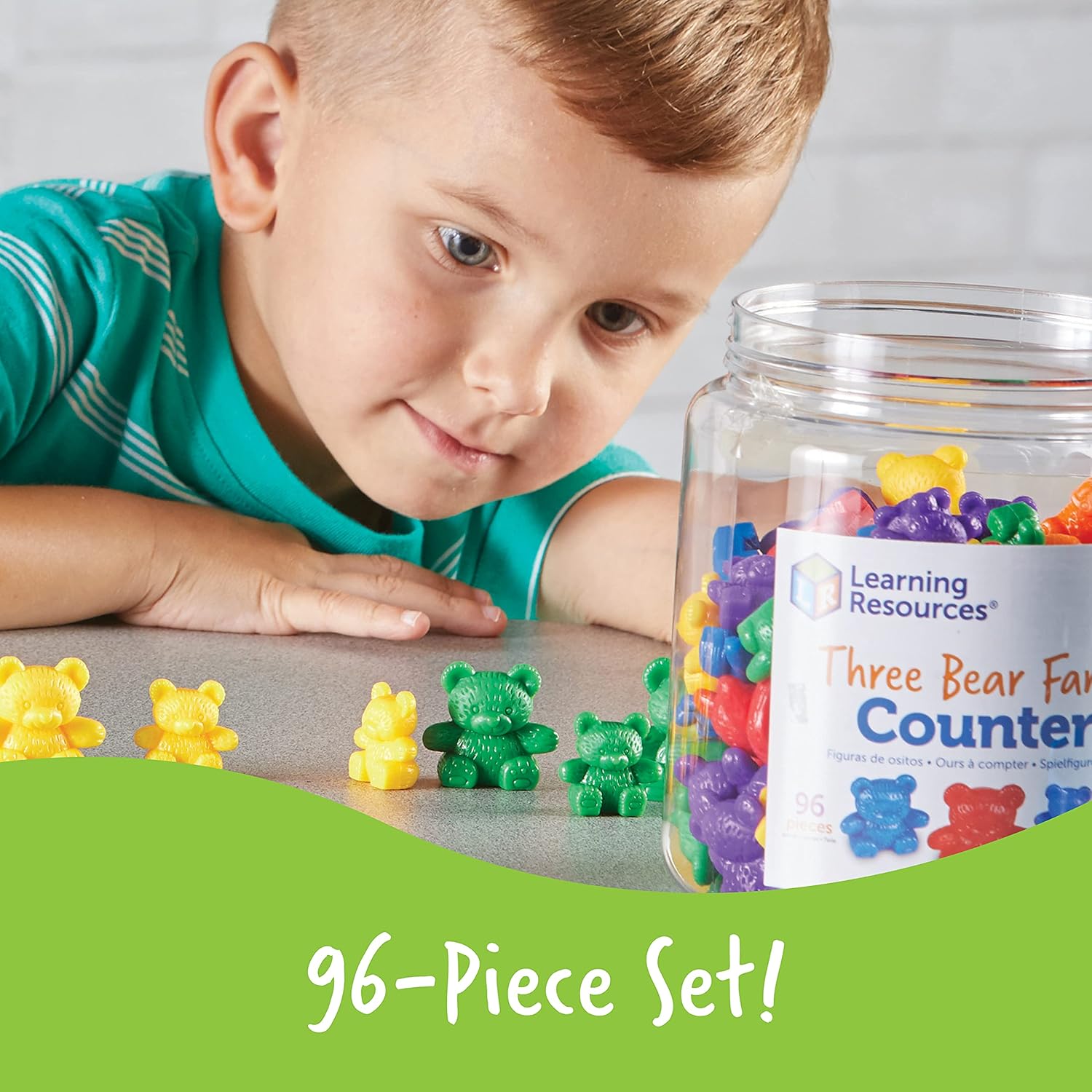 Learning Resources The Original Three Bear Family Counters - 96-Piece Rainbow Maths Set for Ages 3+ 6