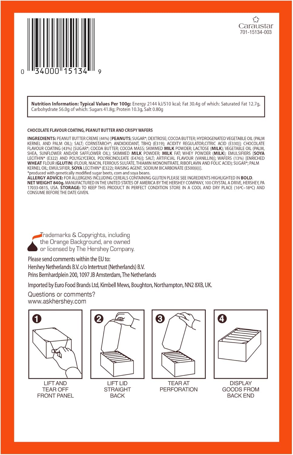 Reese's - Erdnussbutter-Sticks, 20er-Packung (je 42 g) - Mit Schokolade überzogene Waffel-Snacks 4