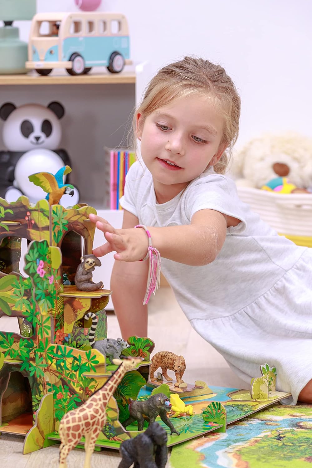 Papo Jungle Playset 60112 - Cardboard Wildlife Habitat for Animal Figurines, Ages 3+ 3