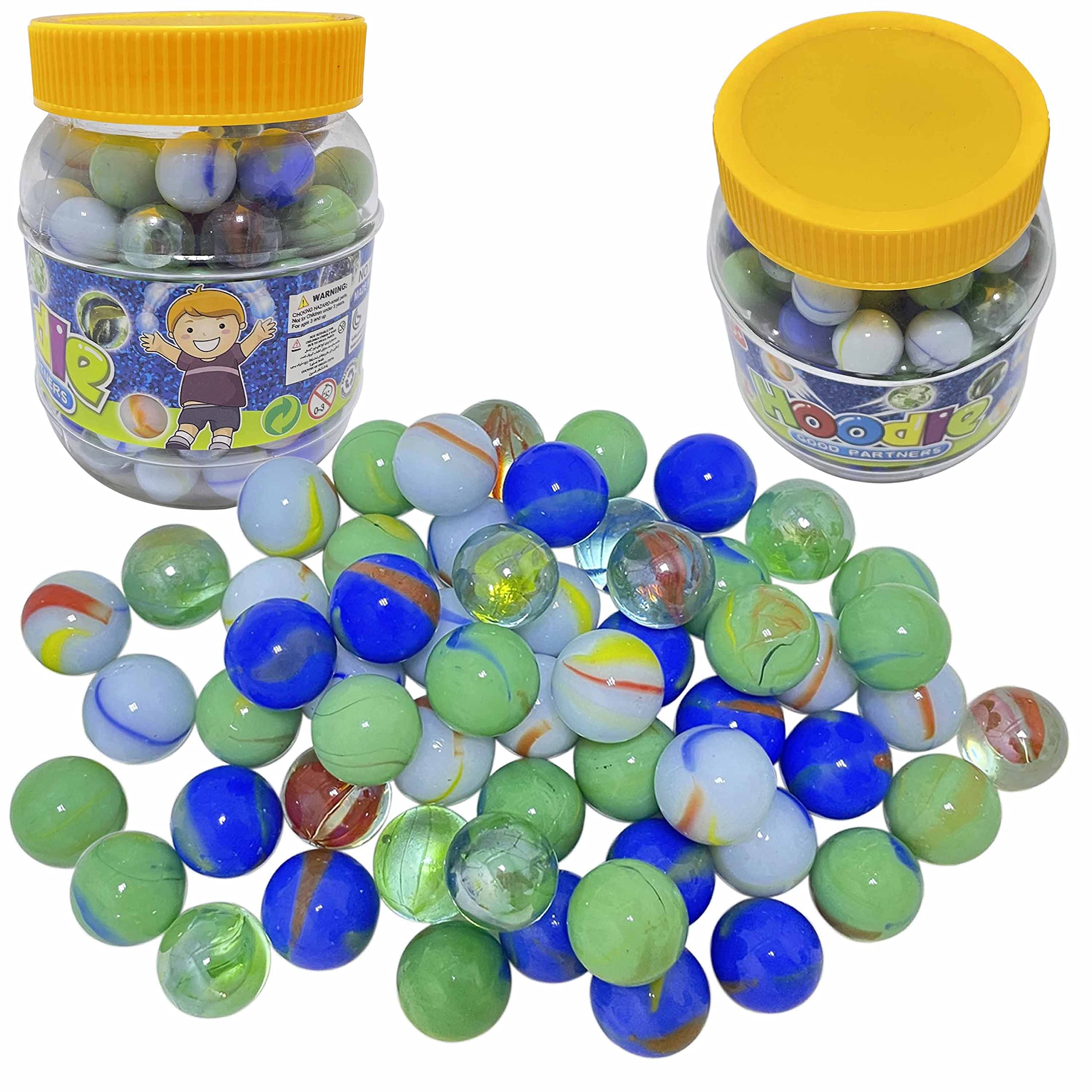 RAM ONLINE Ram © 100 X Glass Marbles Toy | 16mm Multicolor Beads | Ages 5+