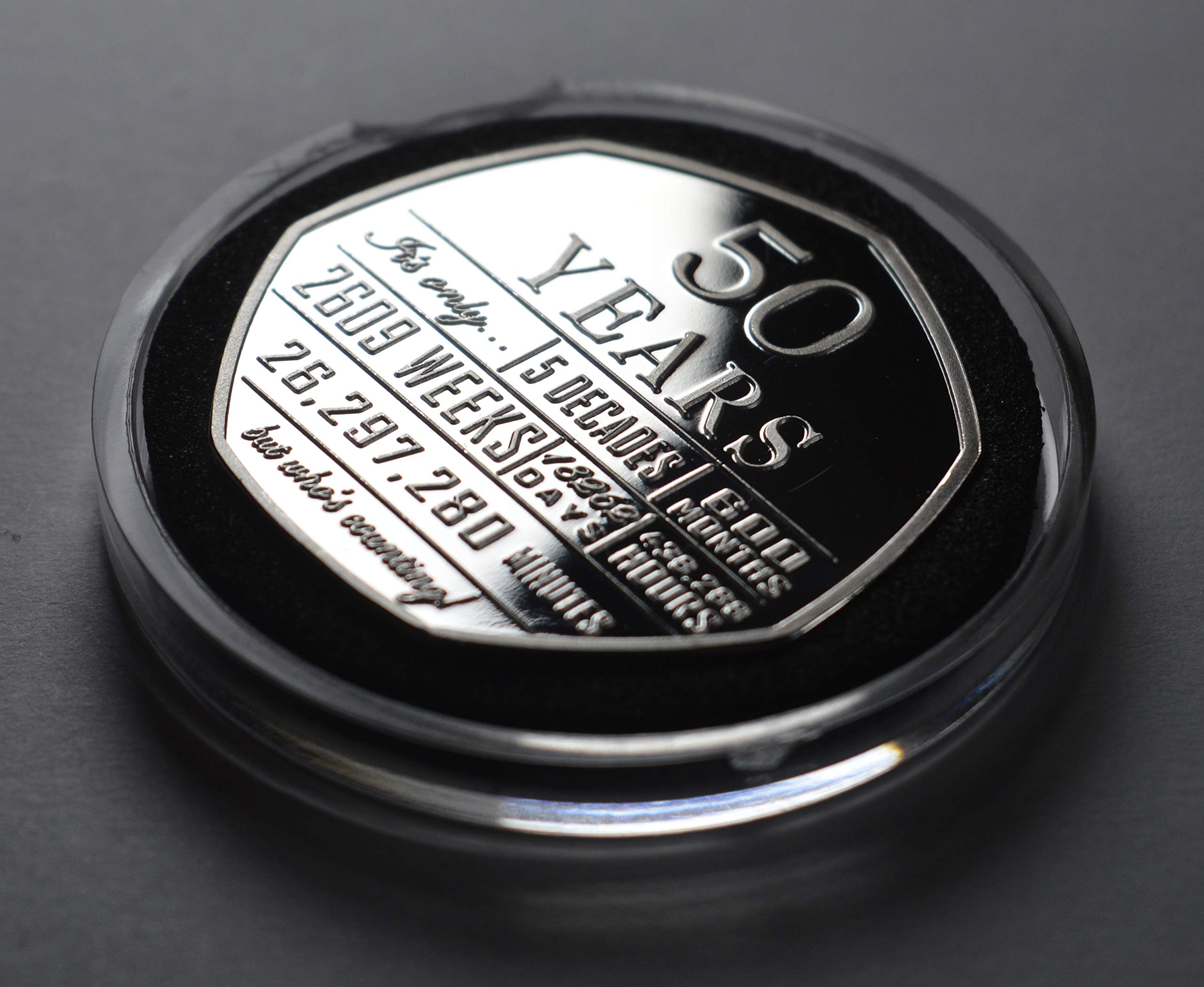 The Commemorative Coin Company 50th Birthday .999 Silver Commemorative Coin - Proof Finish Collectible 7