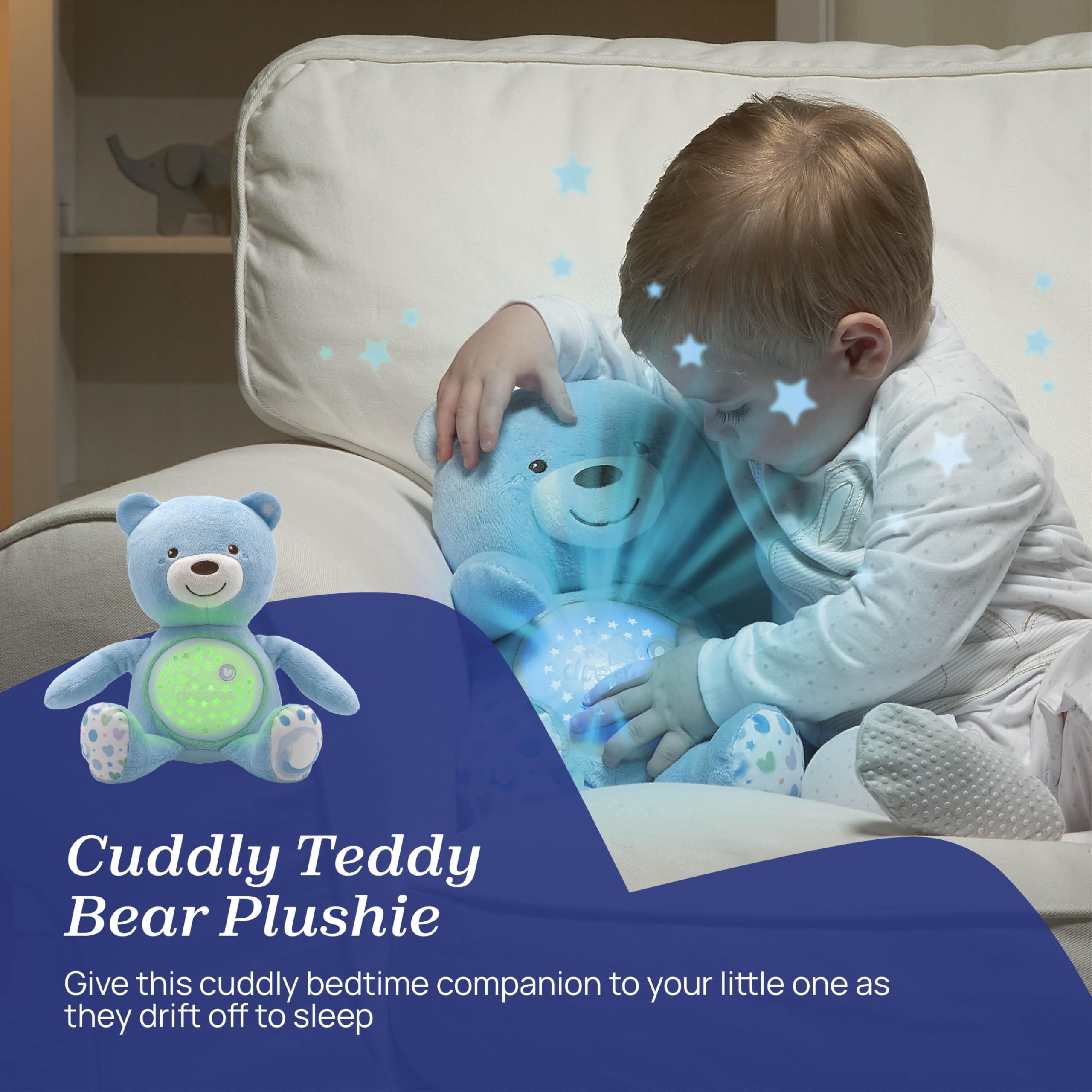 Chicco First Dreams Teddy Bear with Night Light - Musical Plush with Color-Changing Projection 7