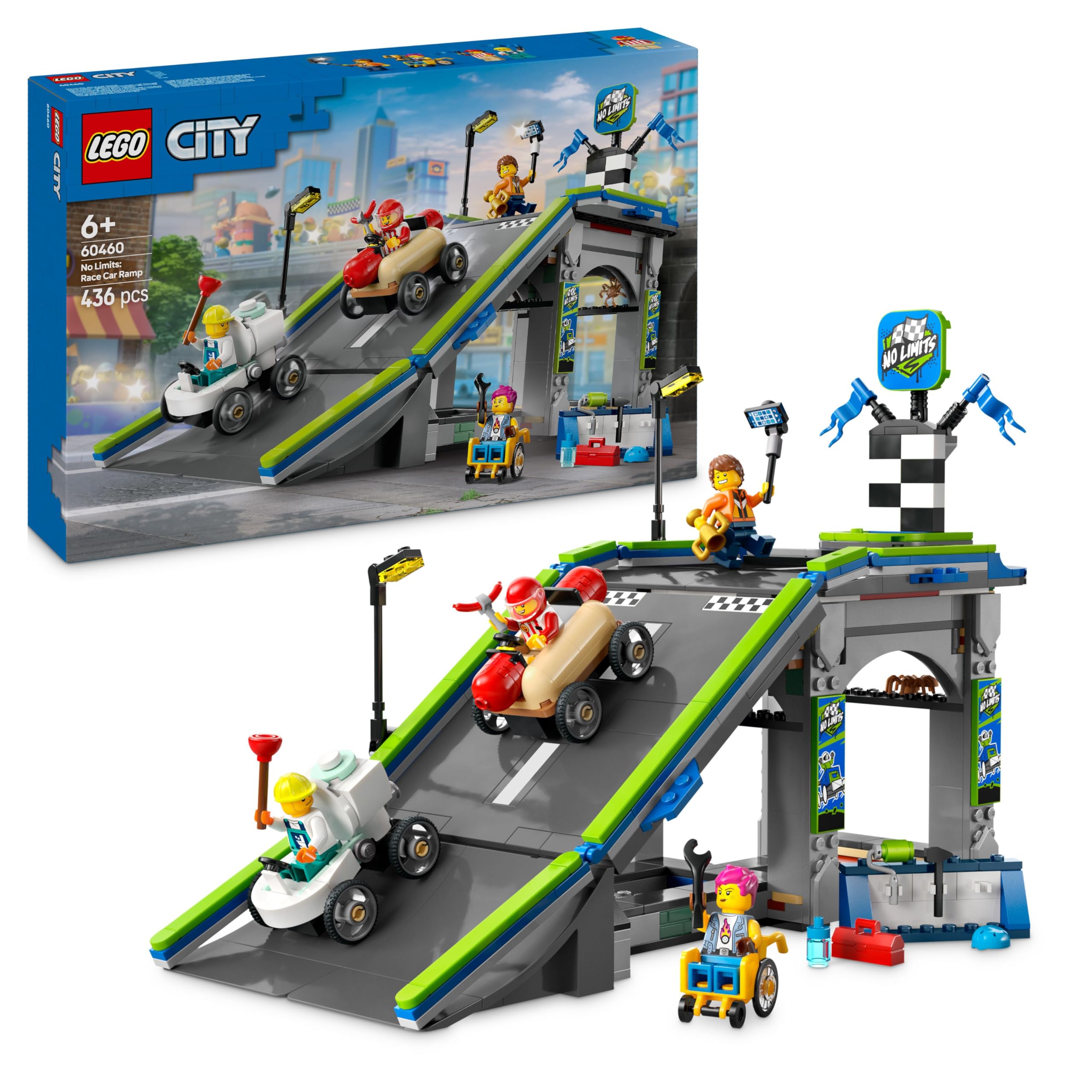 LEGO City No Limits: Race Car Ramp Track Set - Building Toy for 6+ Year Olds