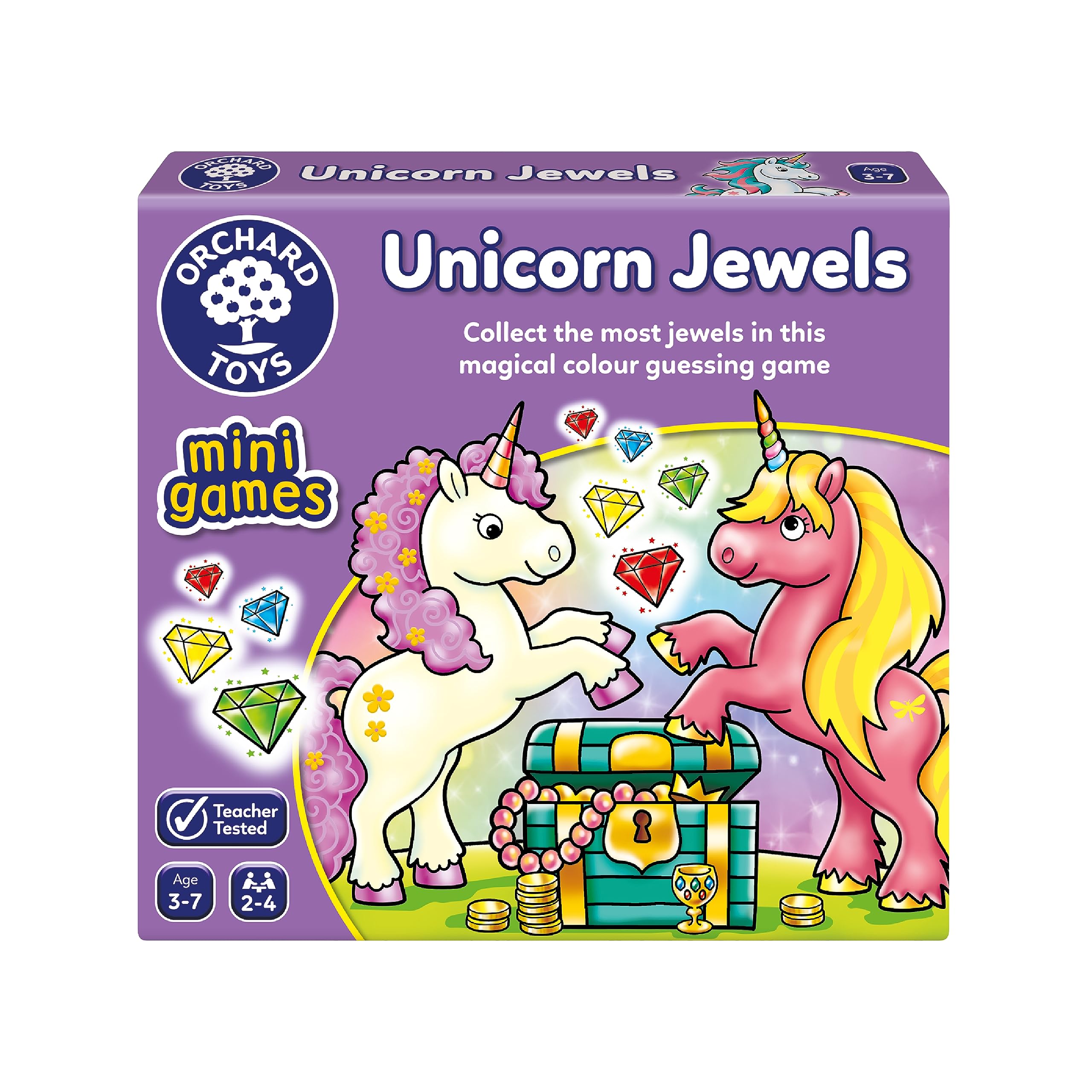 Orchard Toys Unicorn Jewels Colour Matching Game - Mini Board Game for Kids