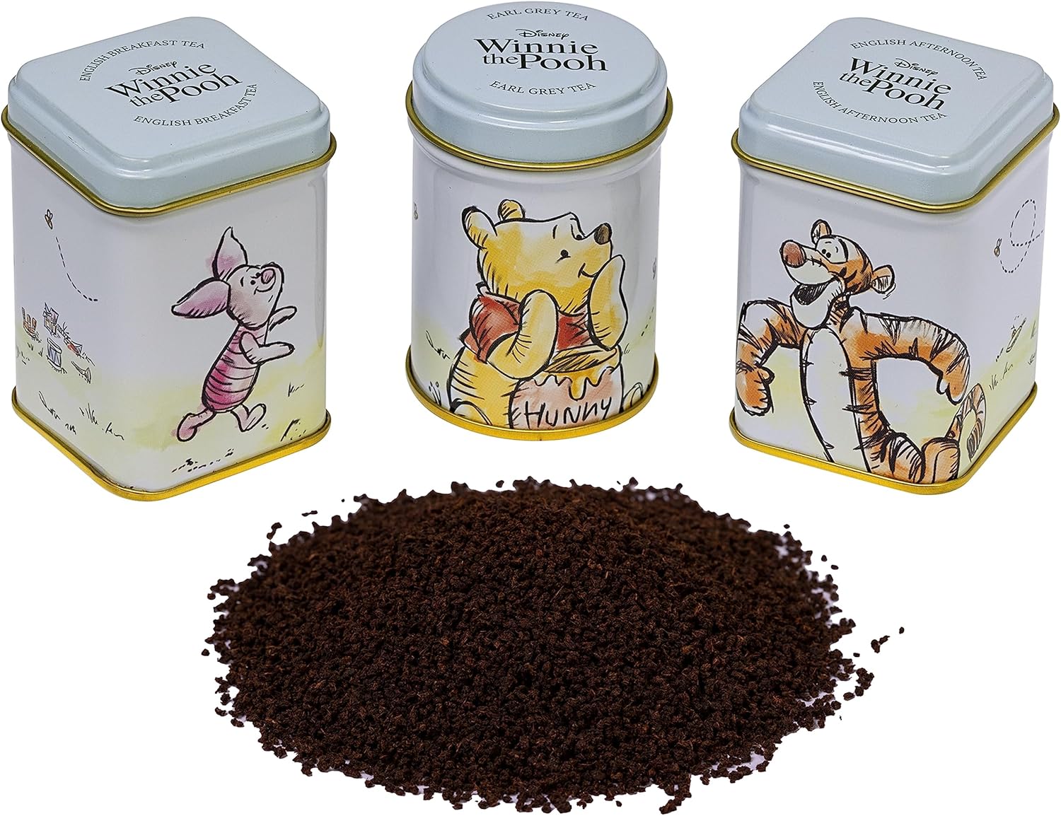 New English Teas Disney Winnie the Pooh & Friends - 3x Mini Loose Leaf Tea Tins Set 4