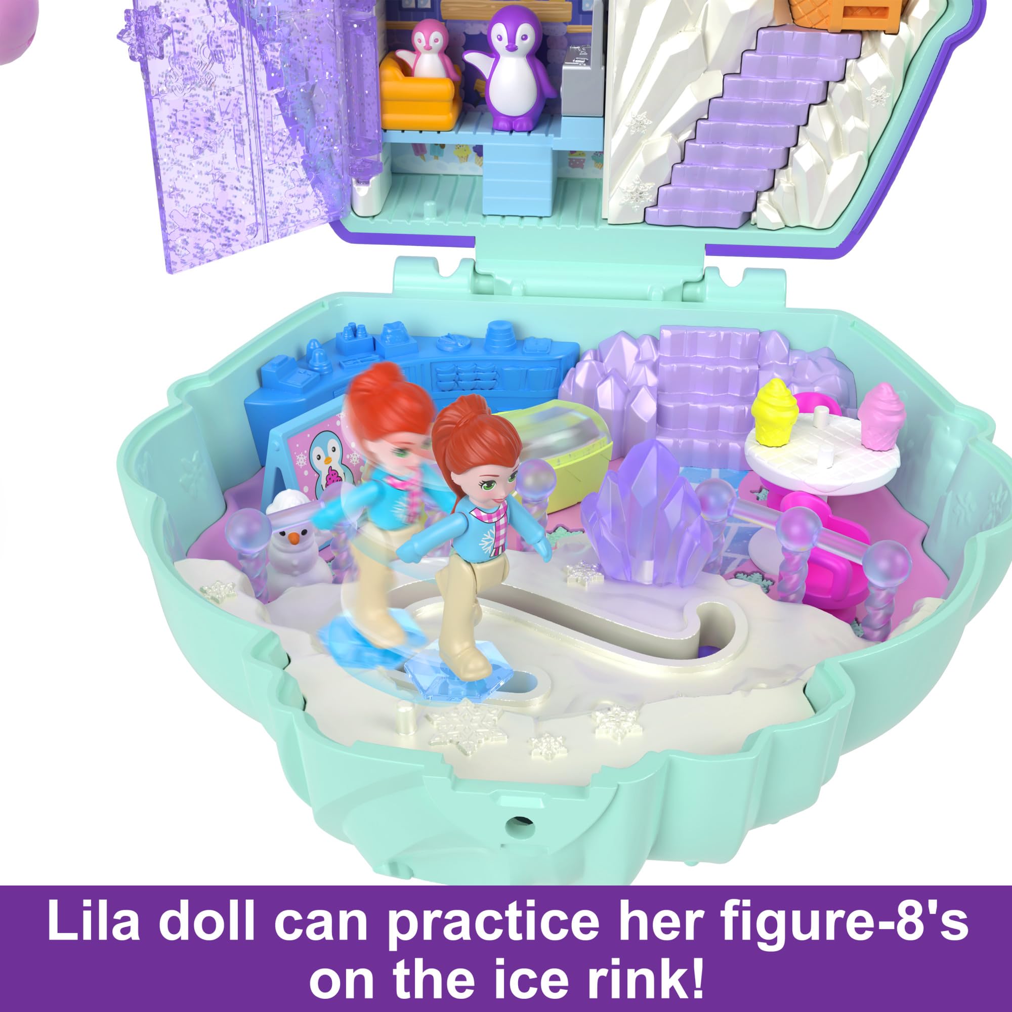 Polly Pocket Snow Sweet Penguin Compact Playset - 13 Accessories & 6 Storytelling Features, Ages 4+ 7