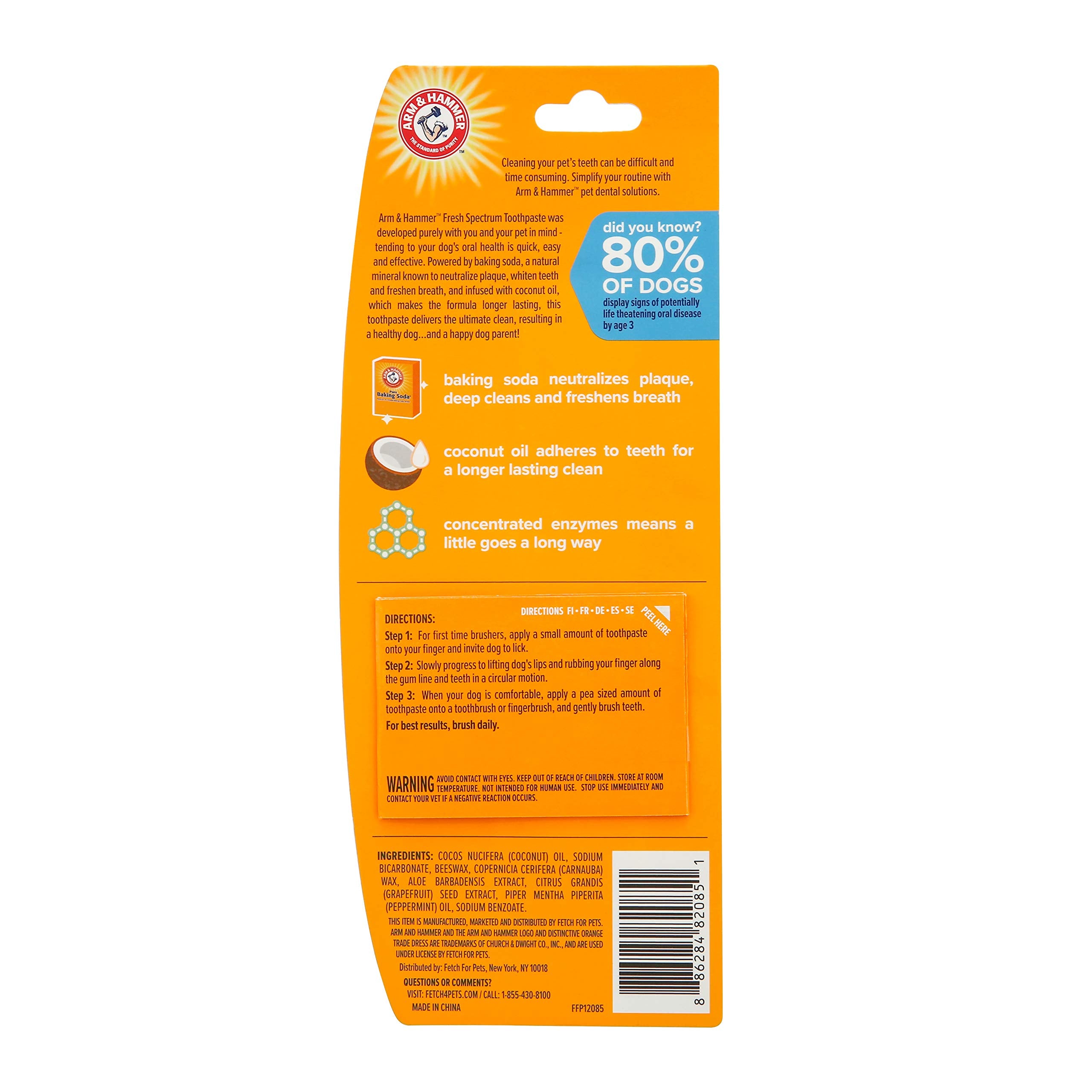 ARM & HAMMER Fresh Spectrum Coconut Mint Dog Toothpaste - 55g | Plaque Removal | Tartar Control 5