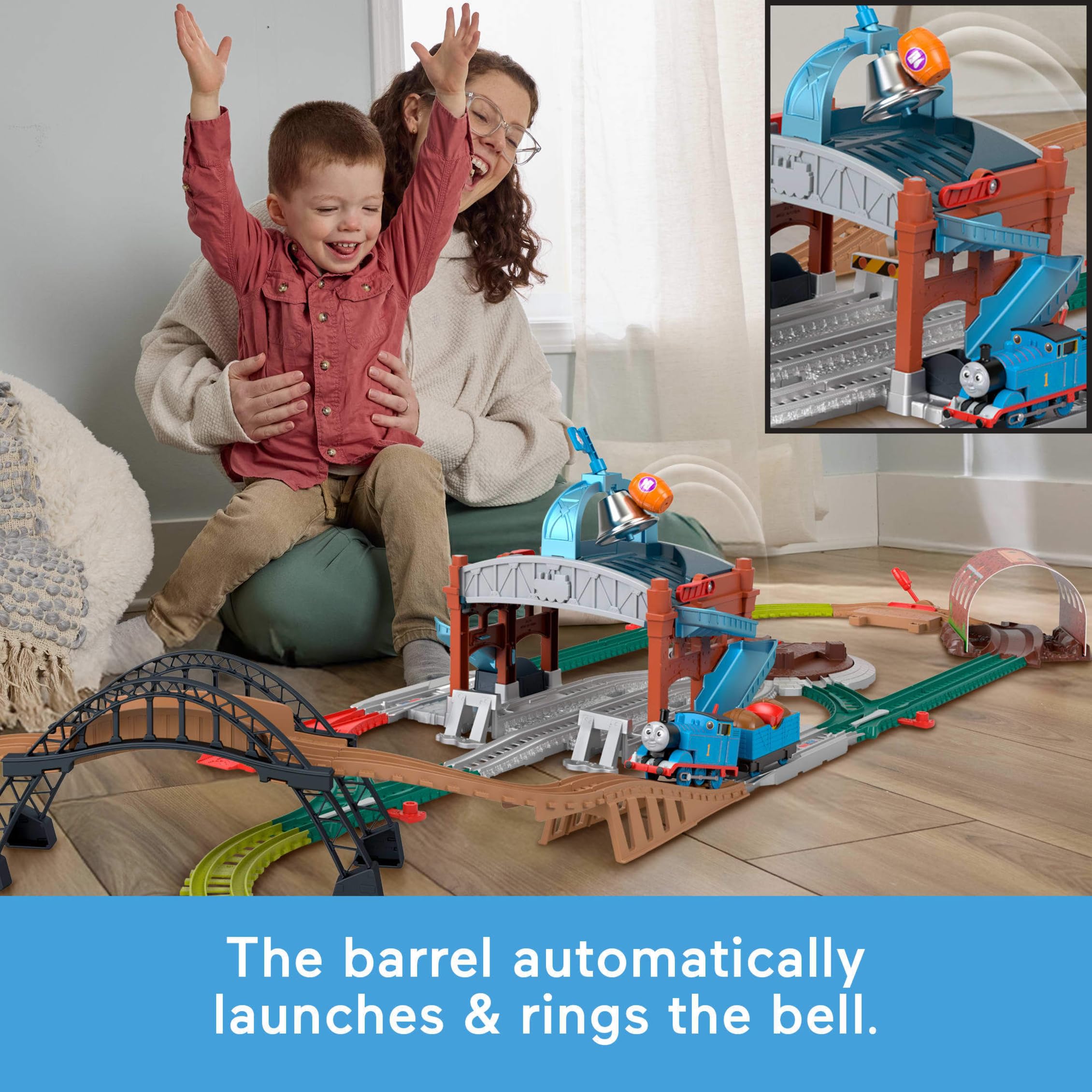 THOMAS & FRIENDS Load & Launch Barrel Delivery Set - Motorized Engine | 18ft Track | Ages 3+ | JGY30 3
