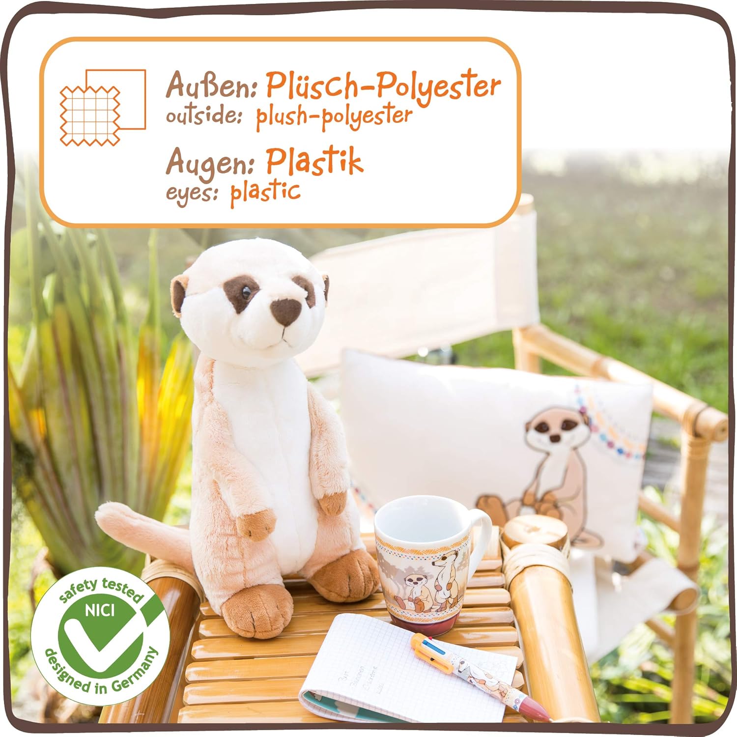 NICI Meerkat Plush Toy - Soft Stuffed Animal for All Ages, 30 cm 10