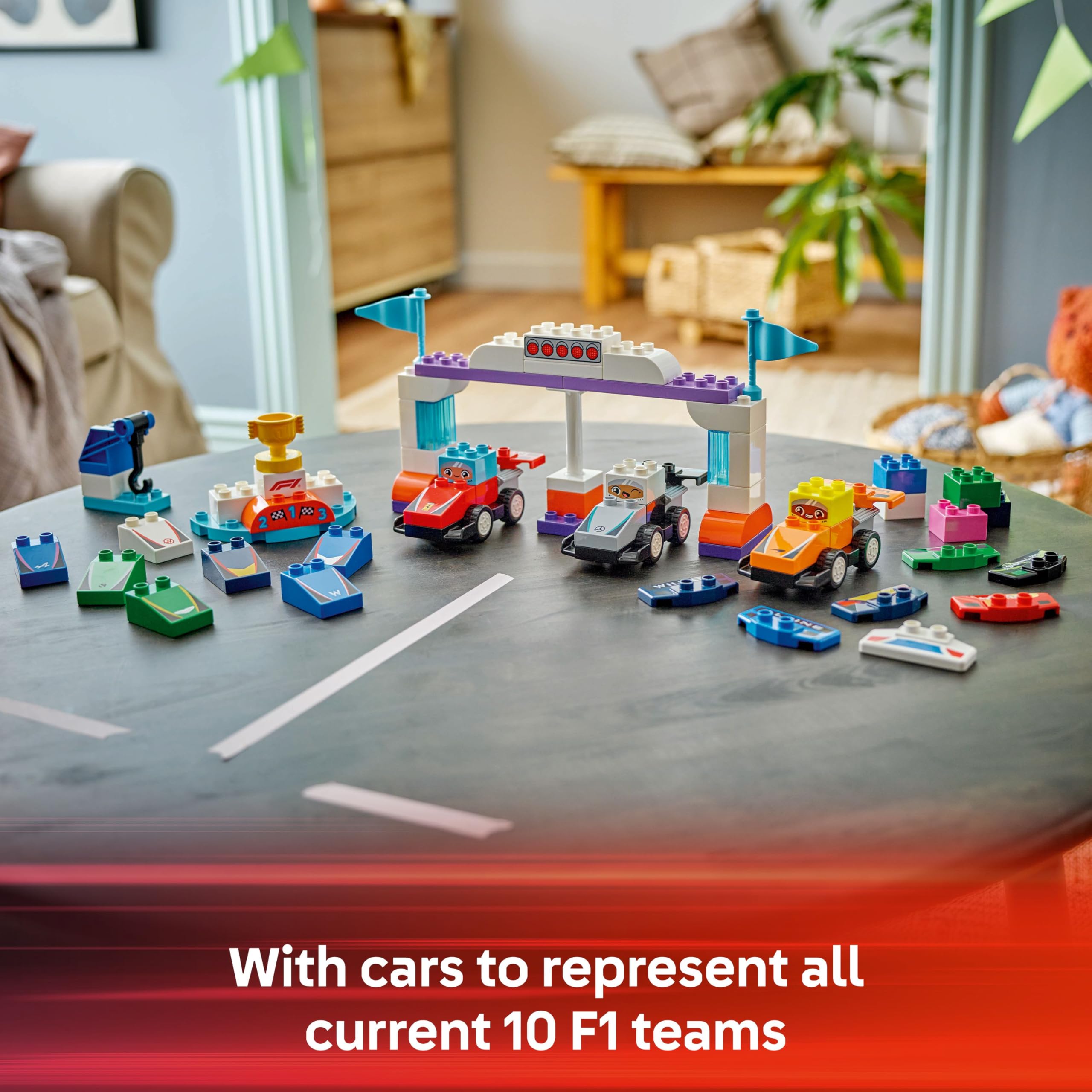 LEGO DUPLO Town F1 Team Race Cars & Drivers Building Toy - 2+ Year Olds 12