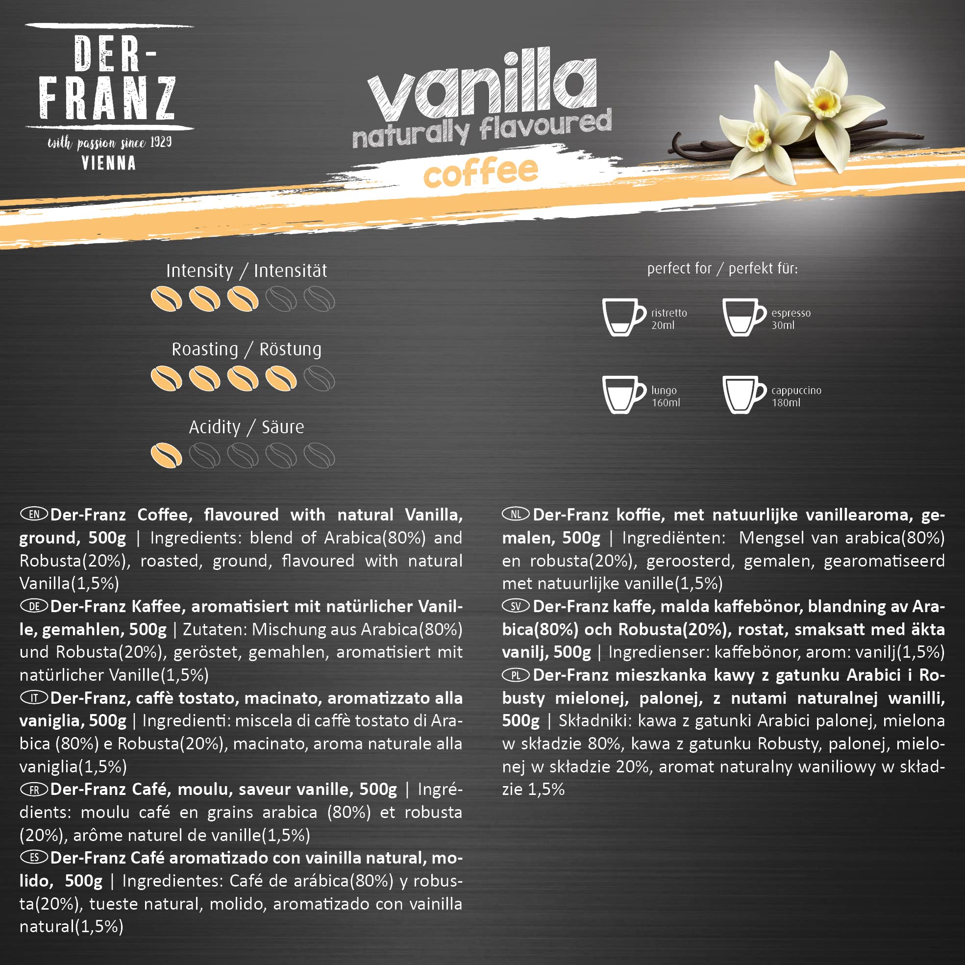 Der-Franz Coffee Flavoured with Natural Vanilla, Ground, 2 x 500 g 7