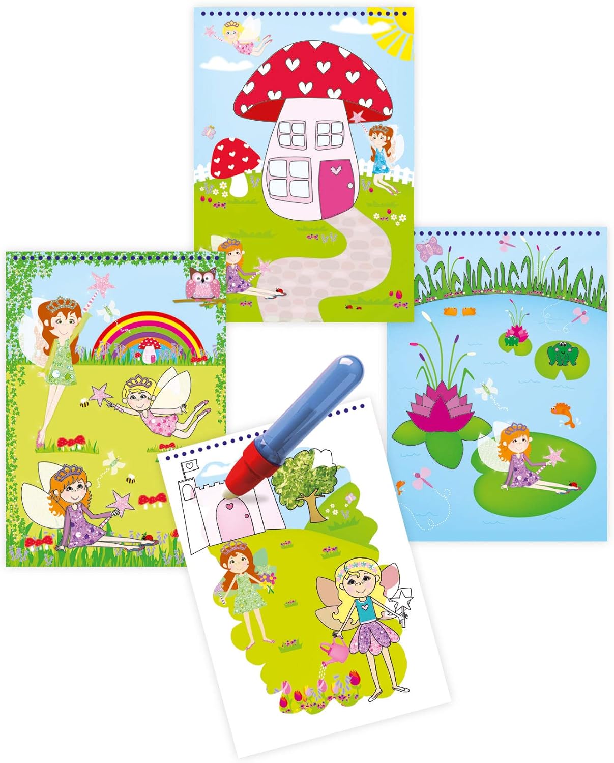 Galt Water Magic - Fairies Reusable Water Reveal Colouring Book for Kids 3+ 6