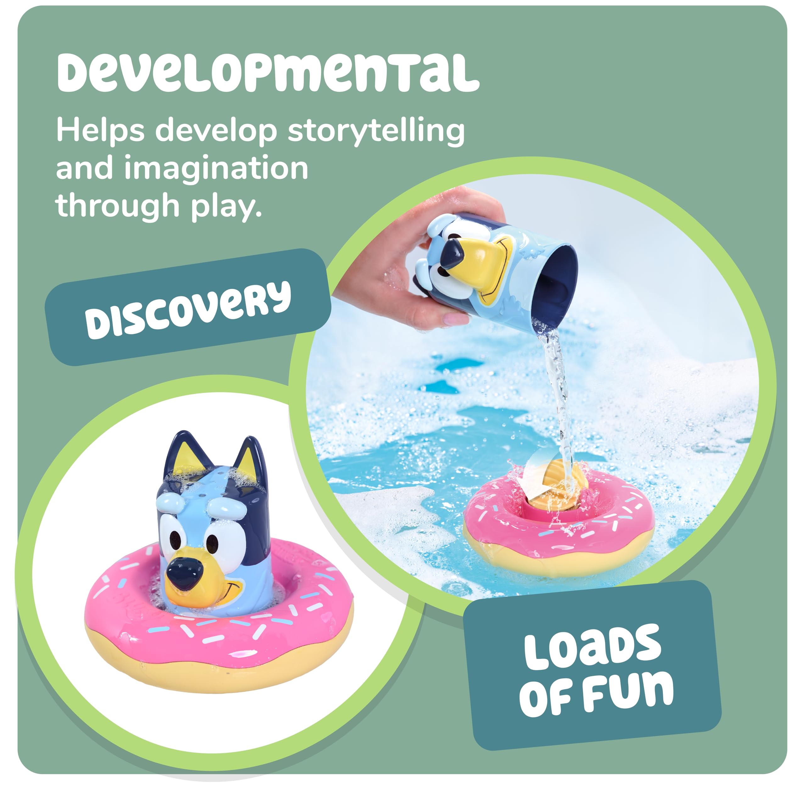 TOMY Toomies Bluey Splash and Float Bath Toy - Pourer Cup with Water Wheel for 18 Months+ 9