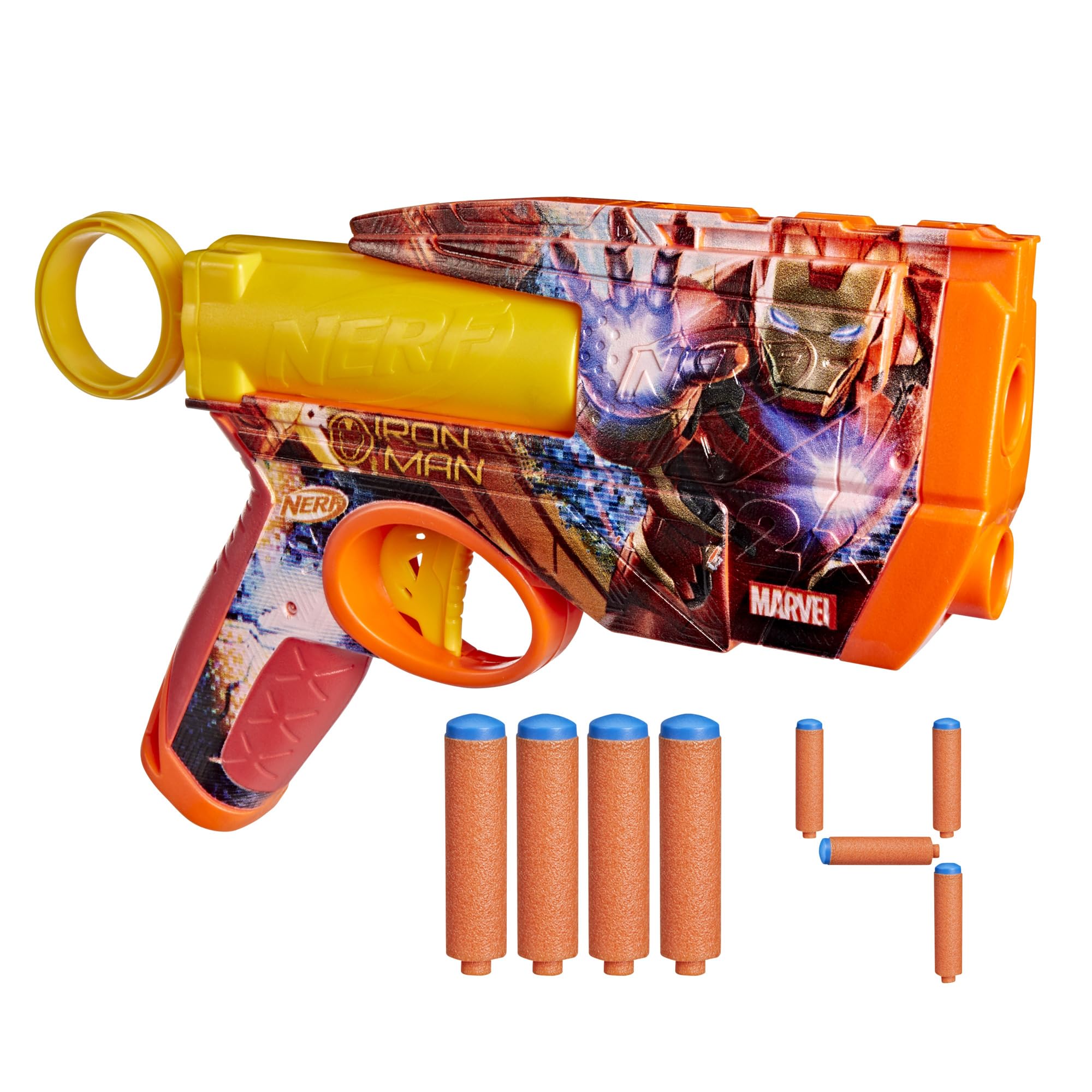 Nerf Marvel Iron Man Dart Blaster with 2-Dart Capacity and 4 N1 Darts | Ages 8+ 2