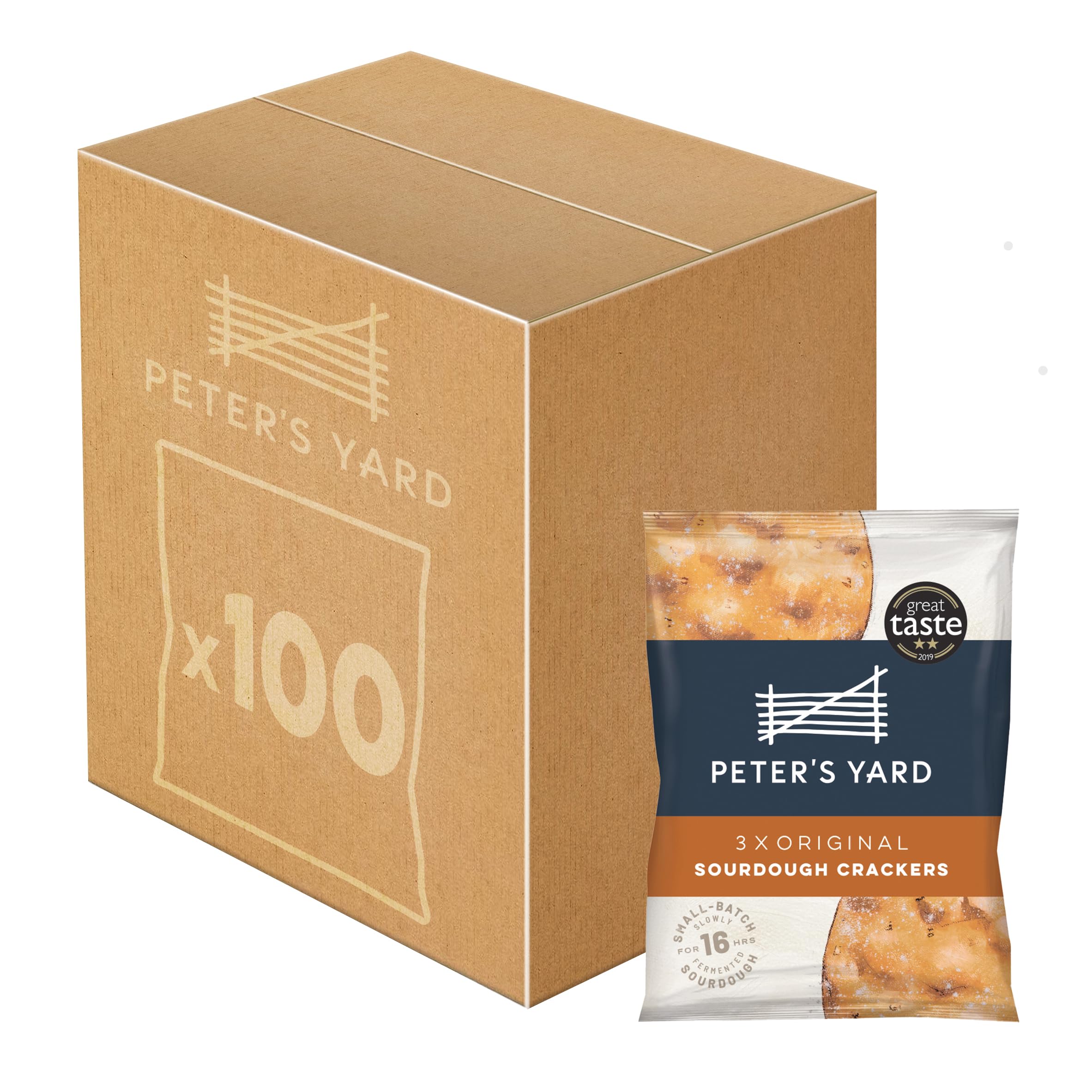 Peter's Yard Sourdough Crackers - Bulk Box 100 x 9g Packs | High Fibre, Low Sugar