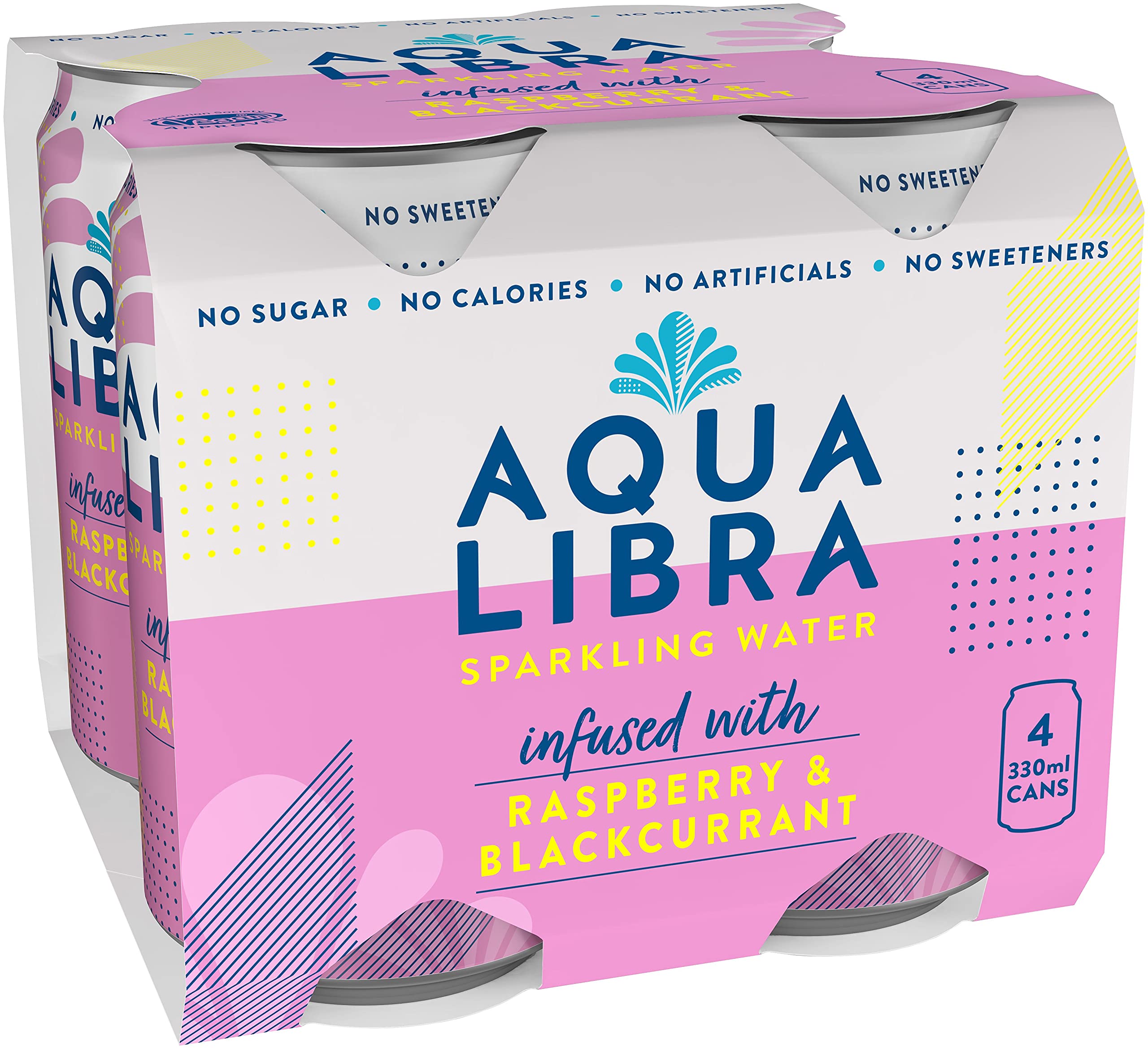 AQUA Libra - Raspberry & Blackcurrant Sparkling Water (4 x 330ml) 5