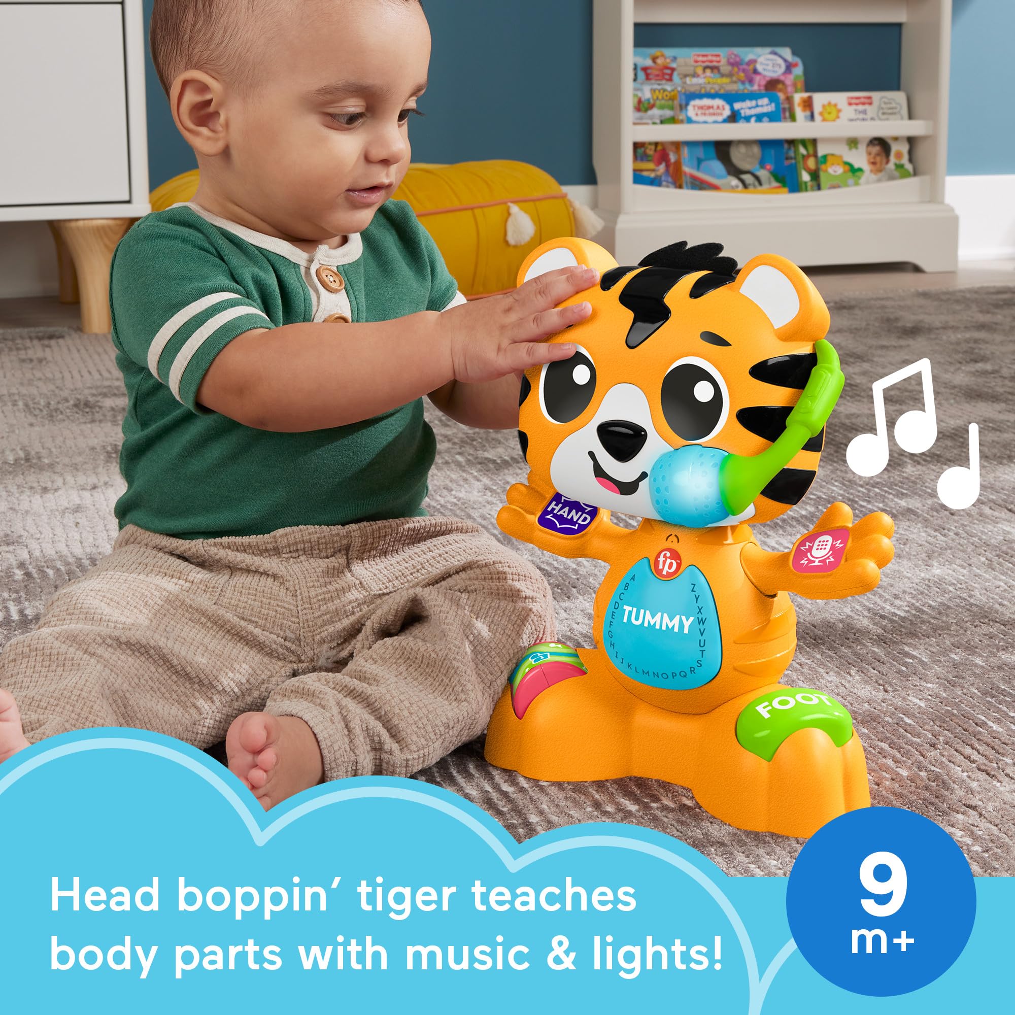 Fisher-Price Link Squad Bop & Groove Tiger - Music, Lights & Learning Toy for 9+ Months